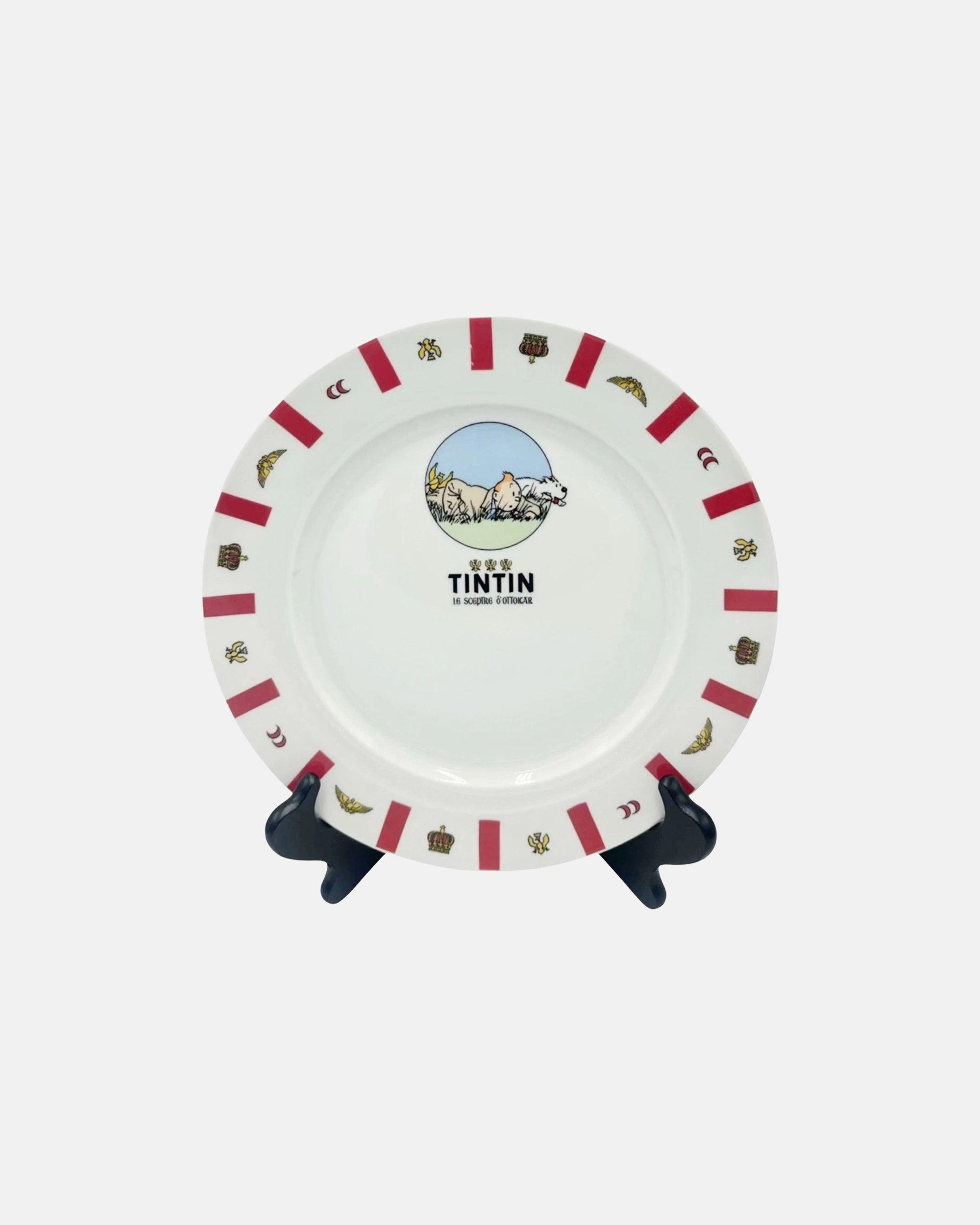 Vintage Tintin & Snowy Porcelain Ceramic Plate 10.5"D