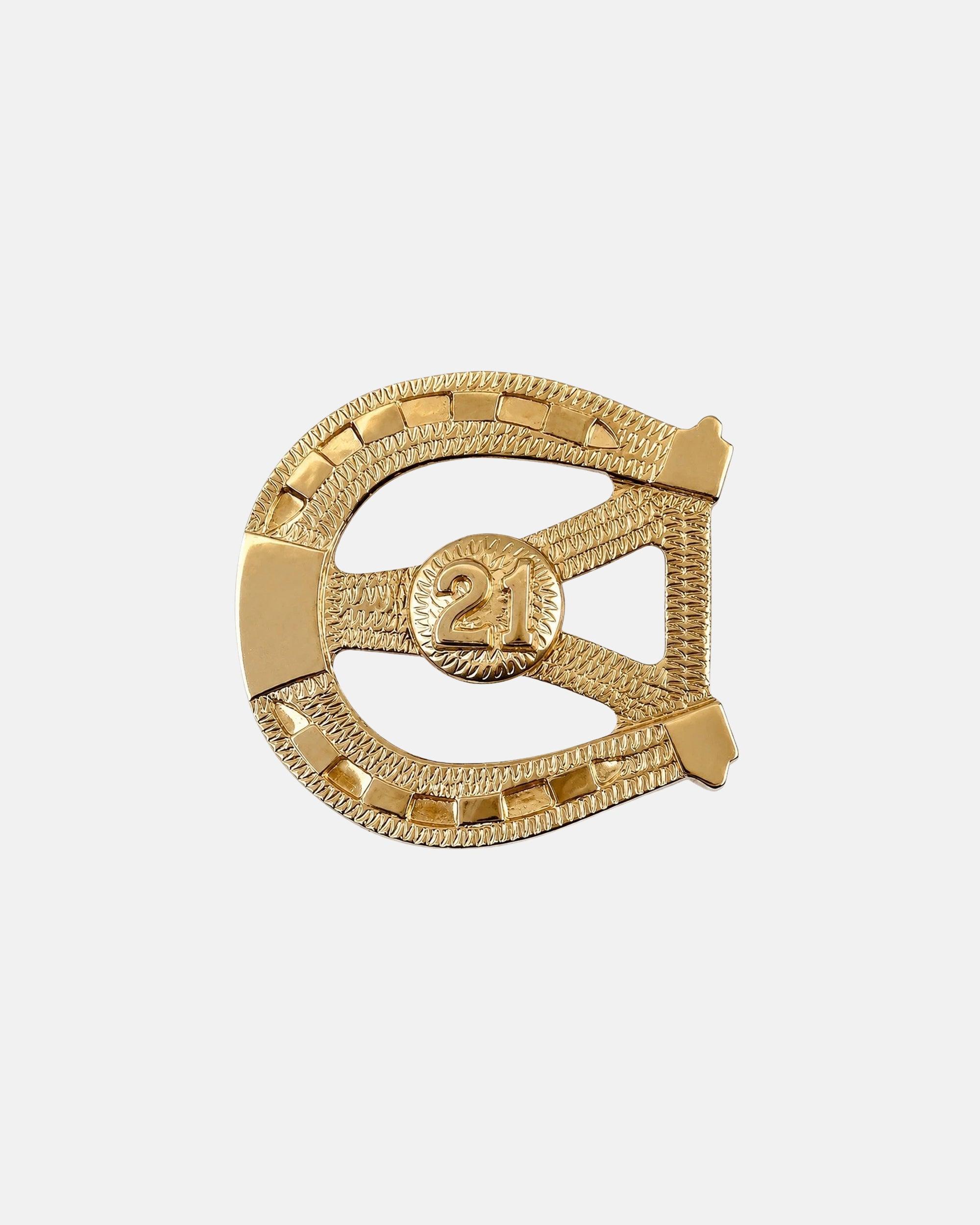 Vintage The 21 Club NYC Restaurant Gold Tone Horseshoe Belt Buckle