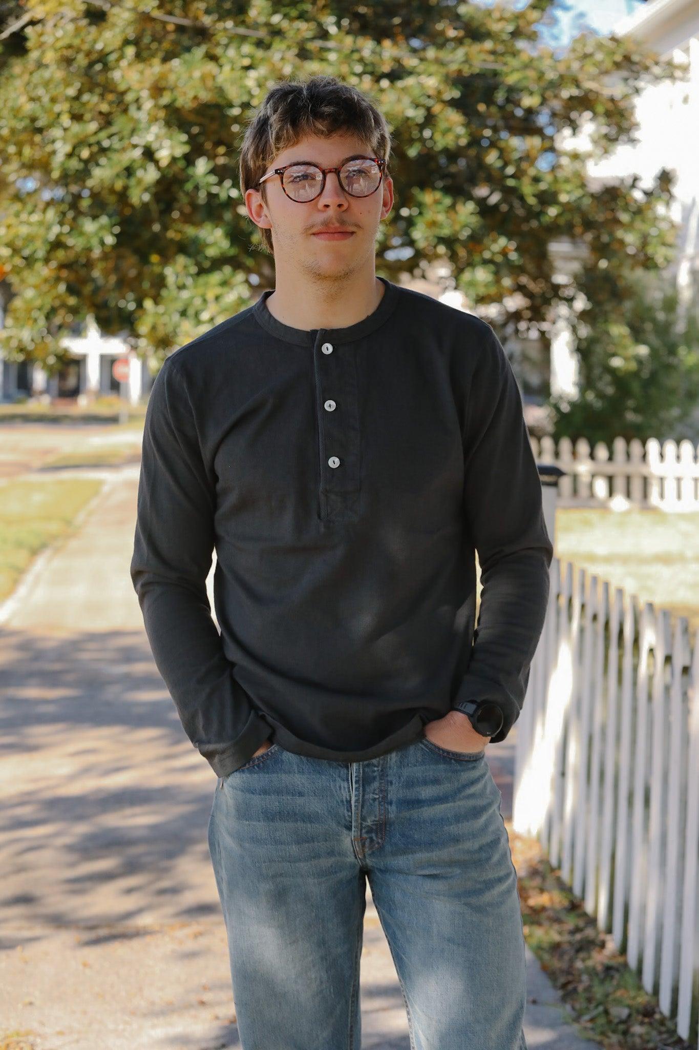 13oz Freenote Cloth Henley Long Sleeve-Midnight