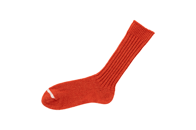 Wool Ribbed Socks- Shrine Red