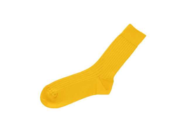 Egyptian Cotton Ribbed Socks- Suskuki Gold