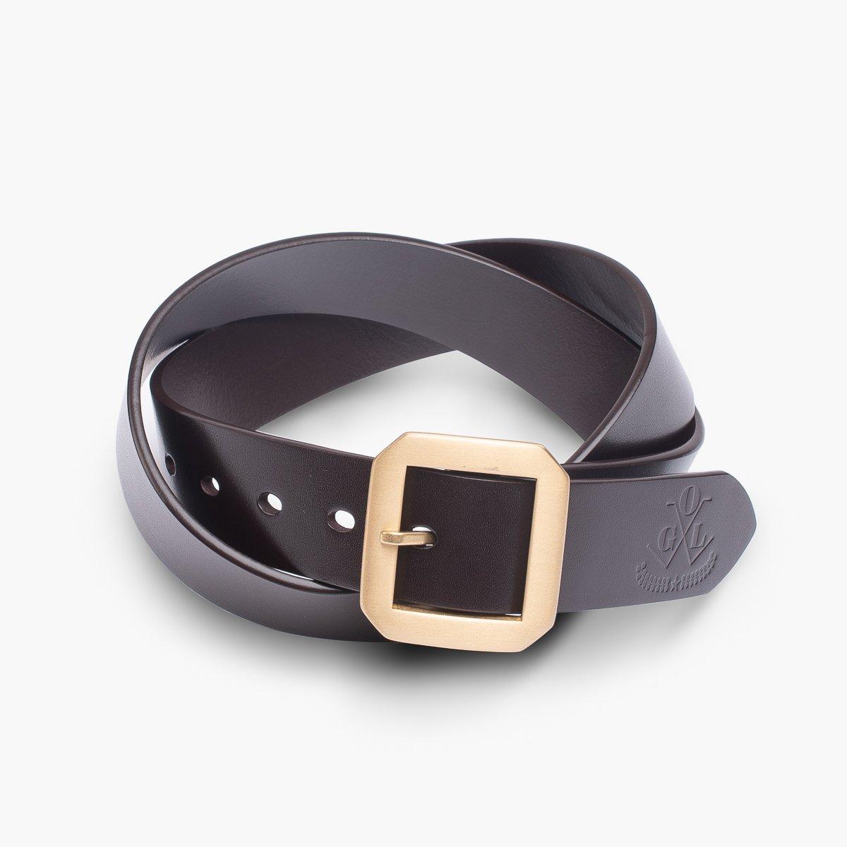 OGL Single Prong Garrison Buckle Leather Belt - Brown