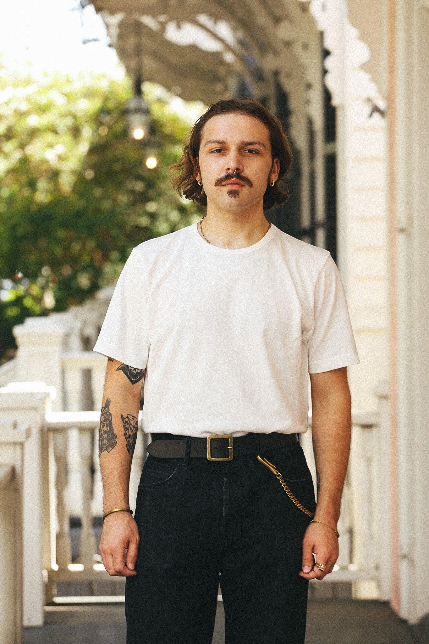 2M15 Merz b. Schwanen Mid-Century Machine Refined Fit T-Shirt- 01 White