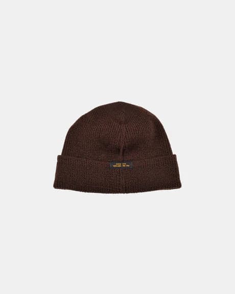 Wool Knit Watch Cap - Brown