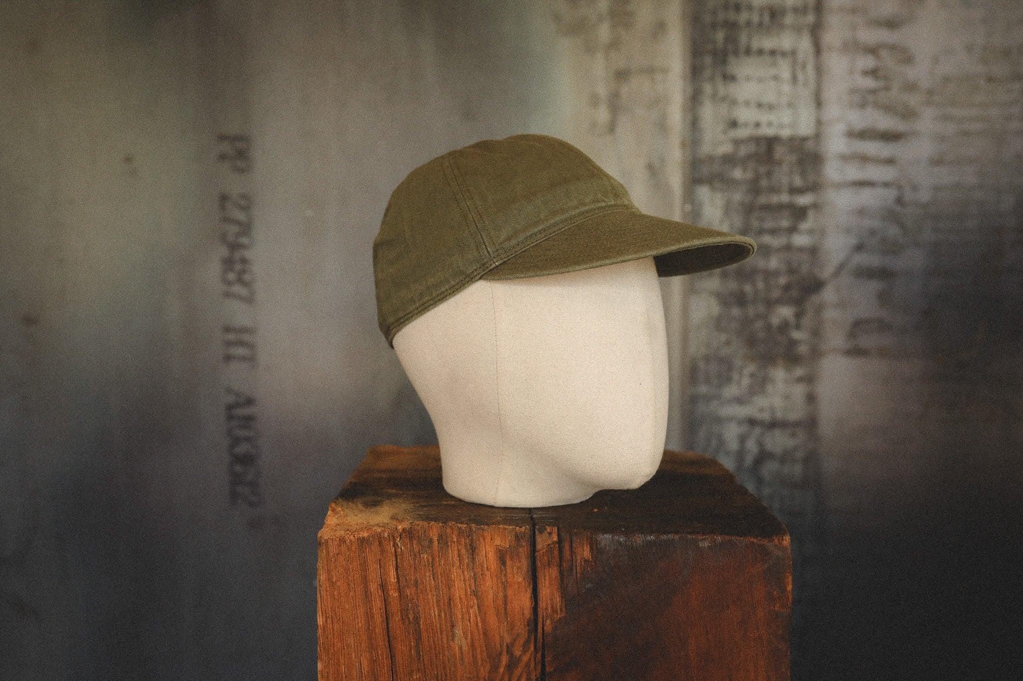 BR02536 Buzz Rickson Type A-3 Herringbone Mechanic Cap- Olive