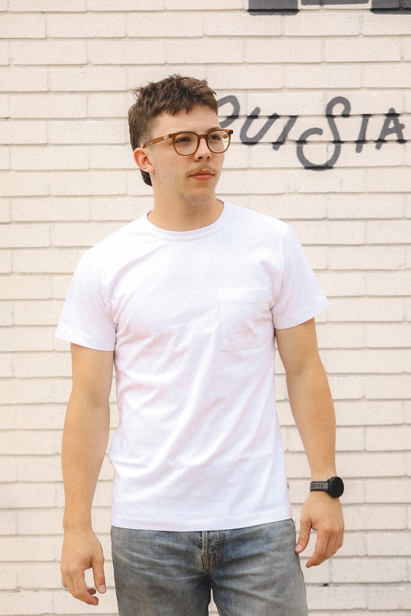 Dehen 1920 Heavy Duty Single Pocket Tee-White