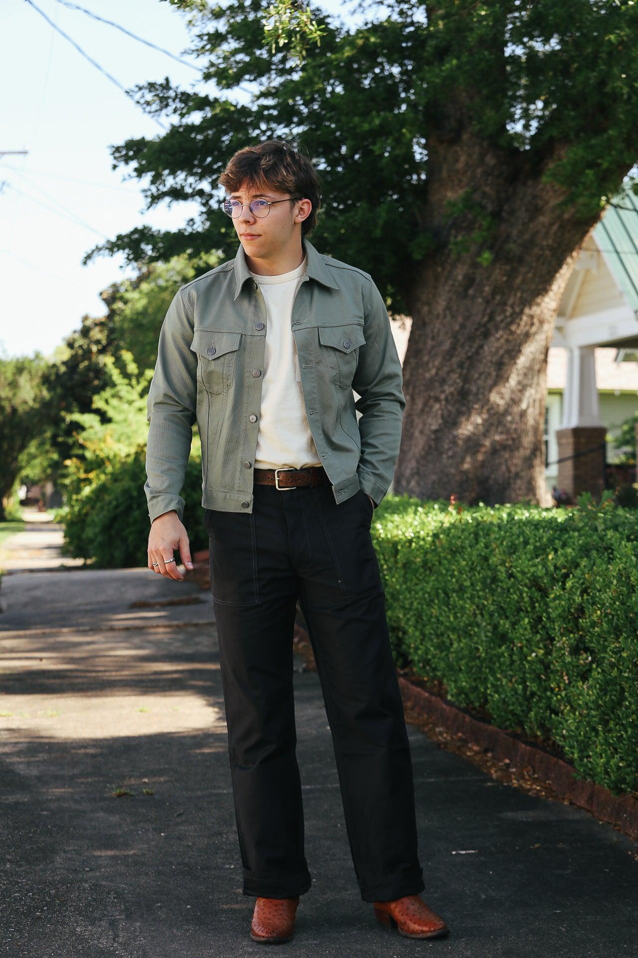 9oz Pique 60's Type 3 Jacket- Green (FN-OJ-C016)