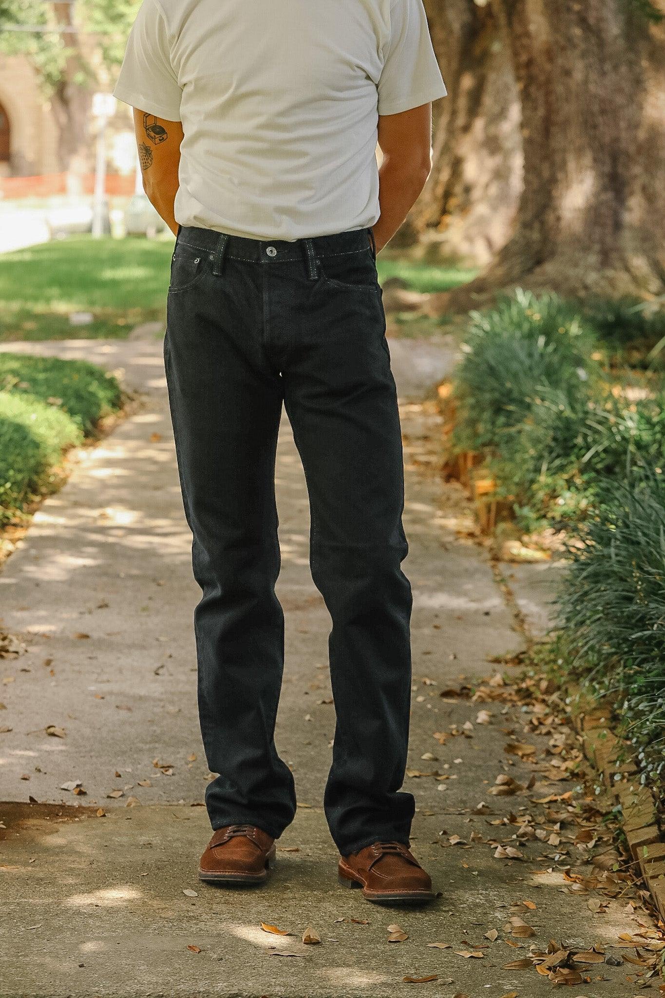 IH-634S-142od Iron Heart 14oz Selvedge Denim Straight Cut Jeans - Indigo Overdyed Black