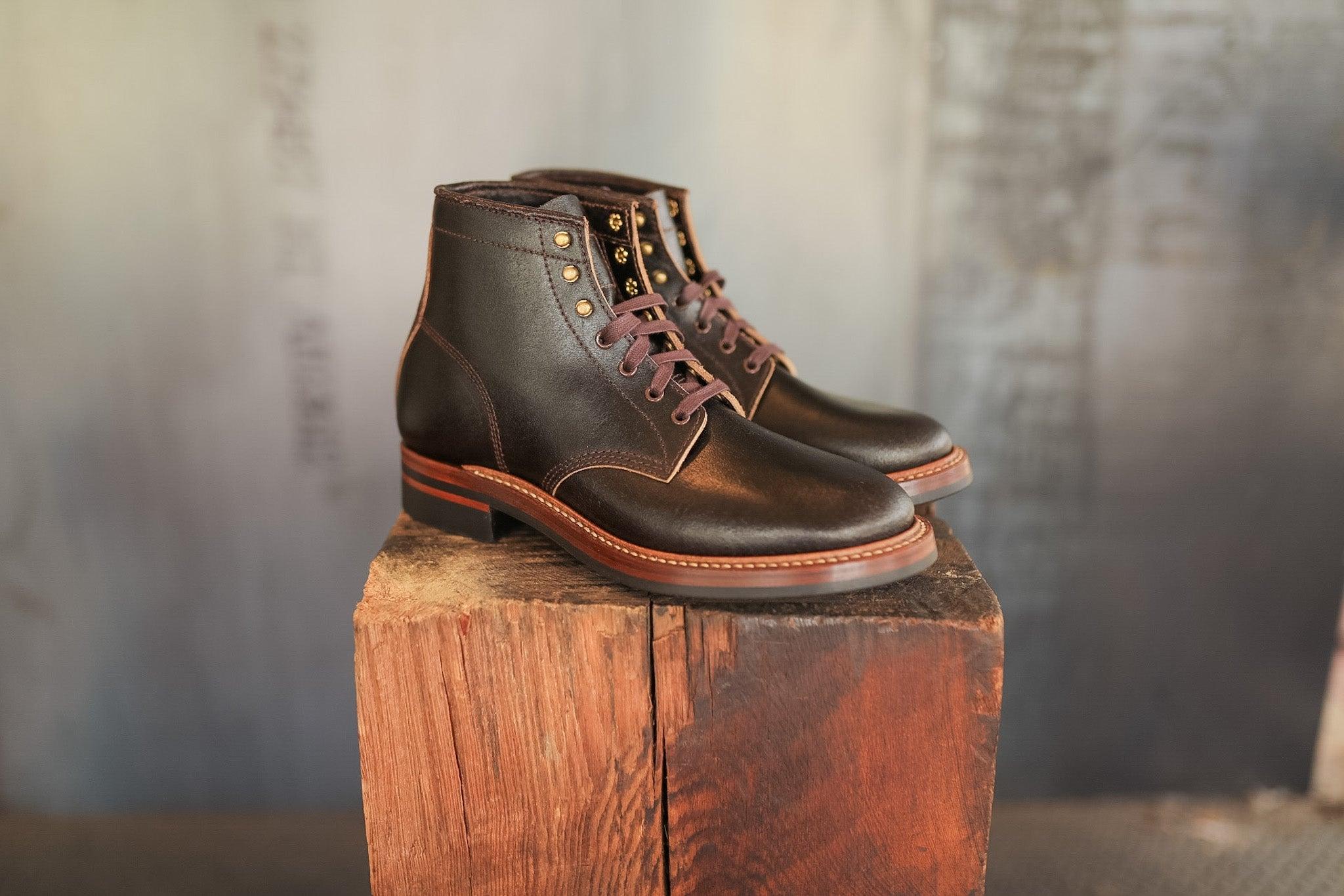 LK-040 John Lofgren El Capitan Boots- Dark Brownn Horween Waxed Flesh CXL
