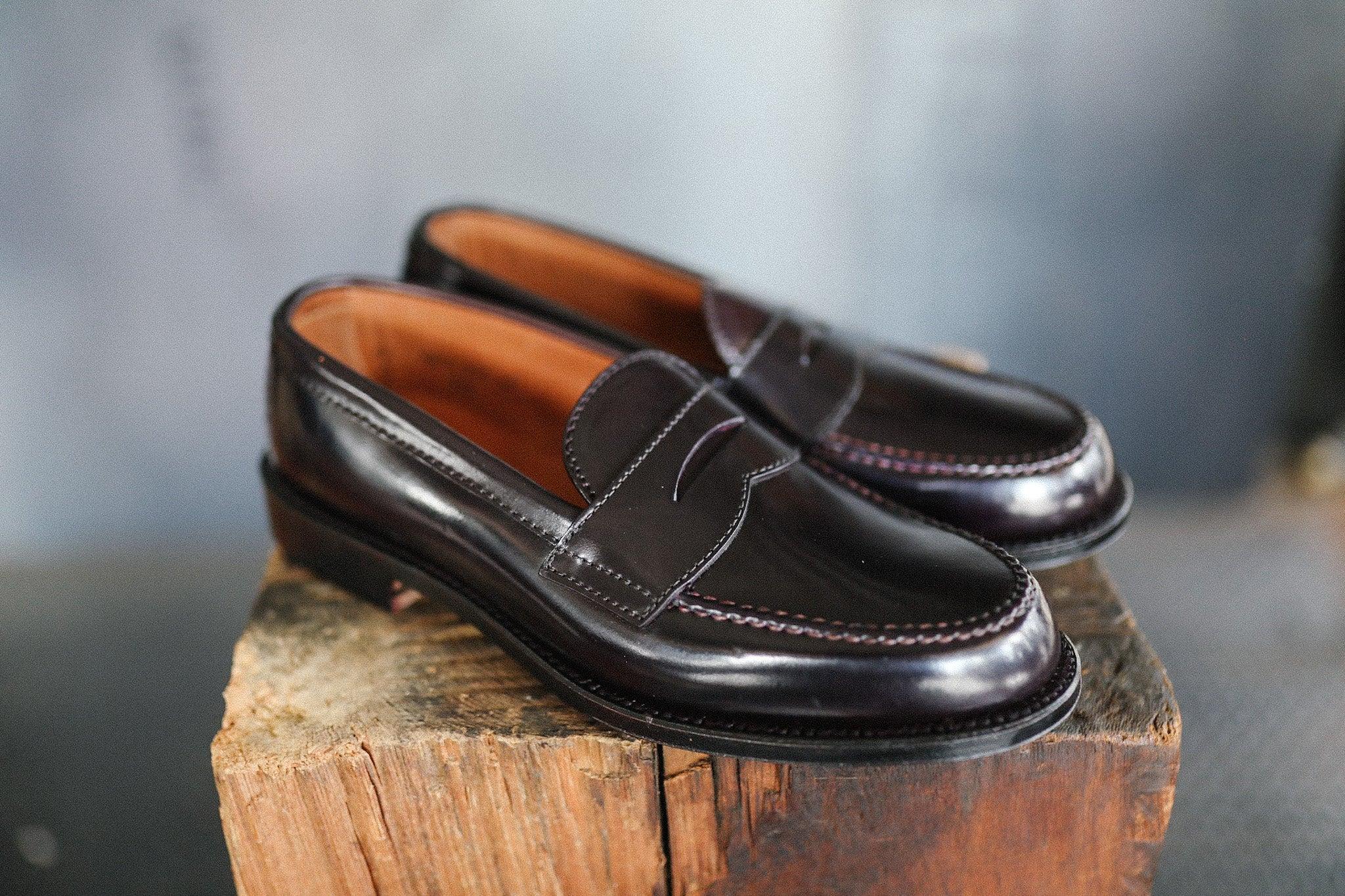 986 Leisure Hand sewn Penny Loafer-Color 8 Burgundy Shell Cordovan
