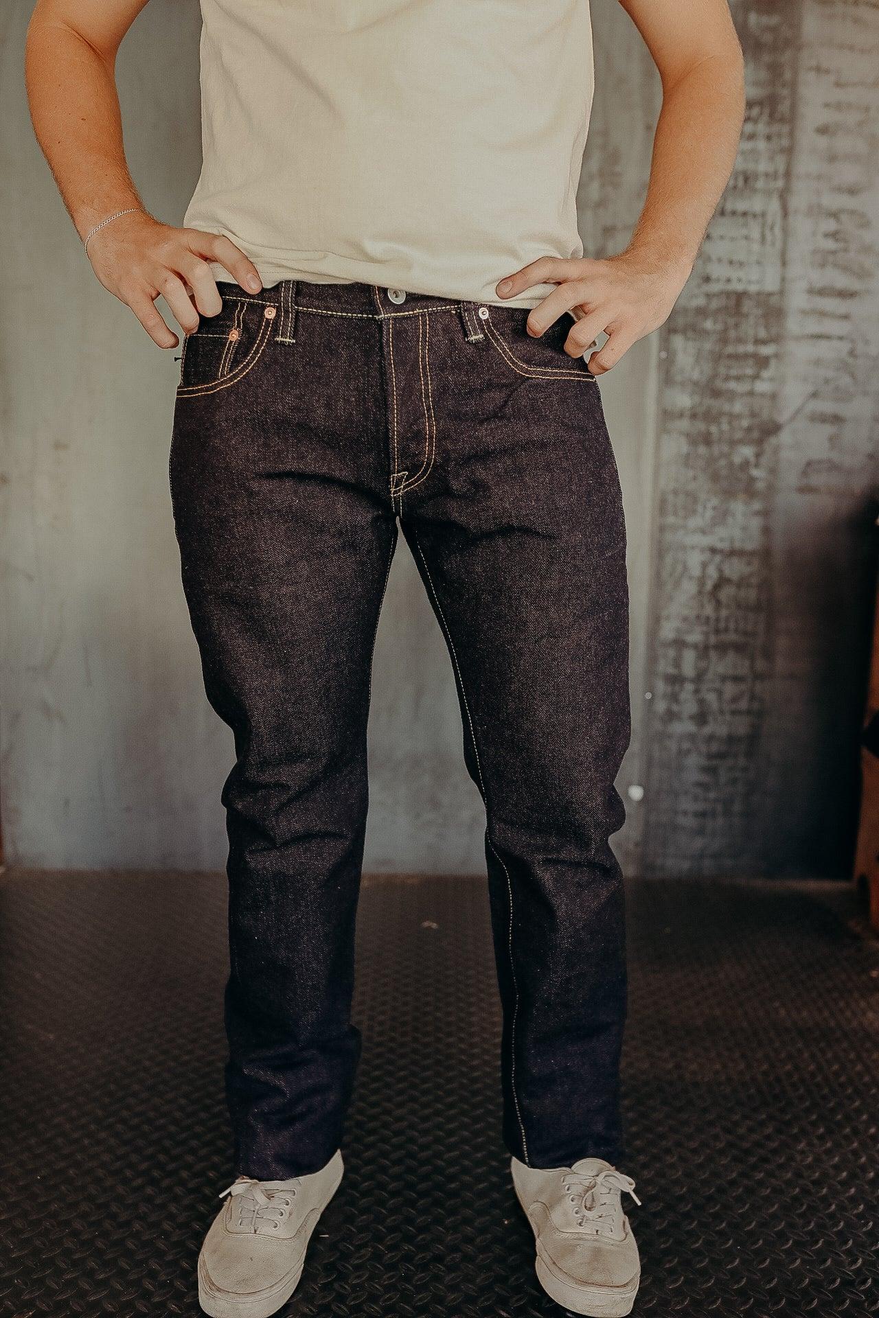 19oz Left Hand Twill Selvedge Denim Slim Tapered Cut Jeans - Indigo IH-777S-19L