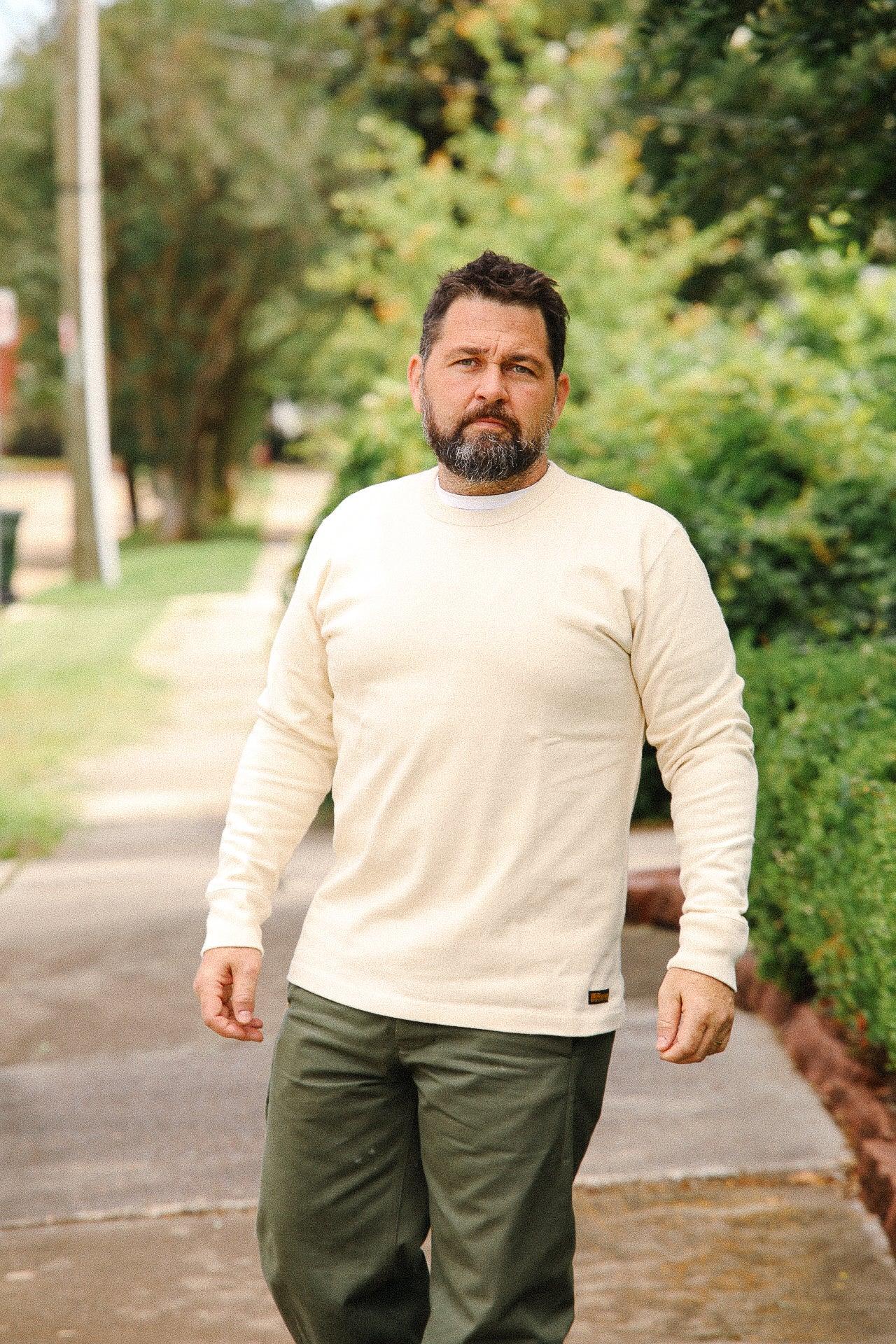 IHTL-1501-CRM Iron Heart 11oz Cotton Knit Crew Neck Sweater- Cream