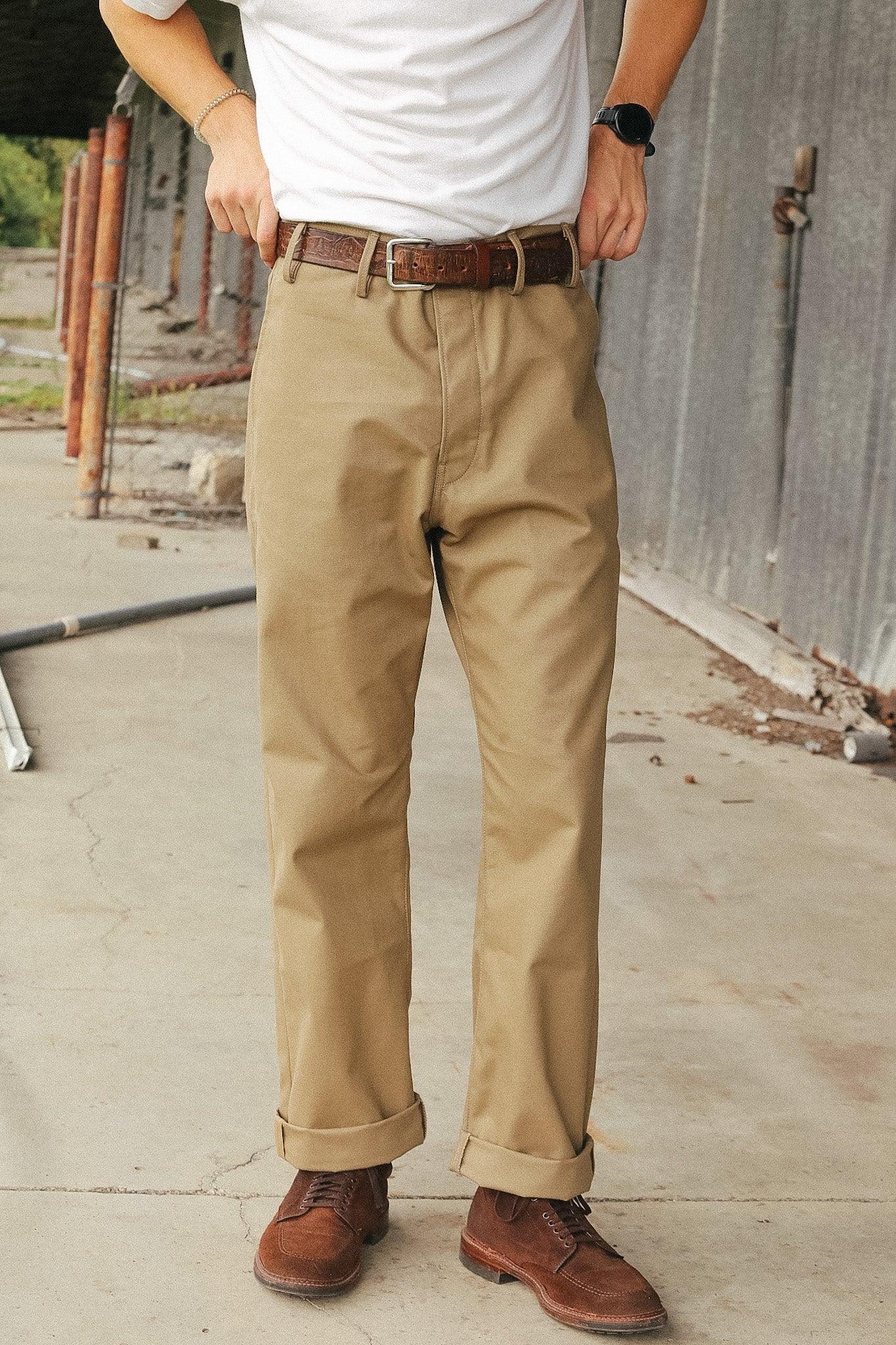 Relaxed Trouser Selvedge Canvas- Dyed Khaki