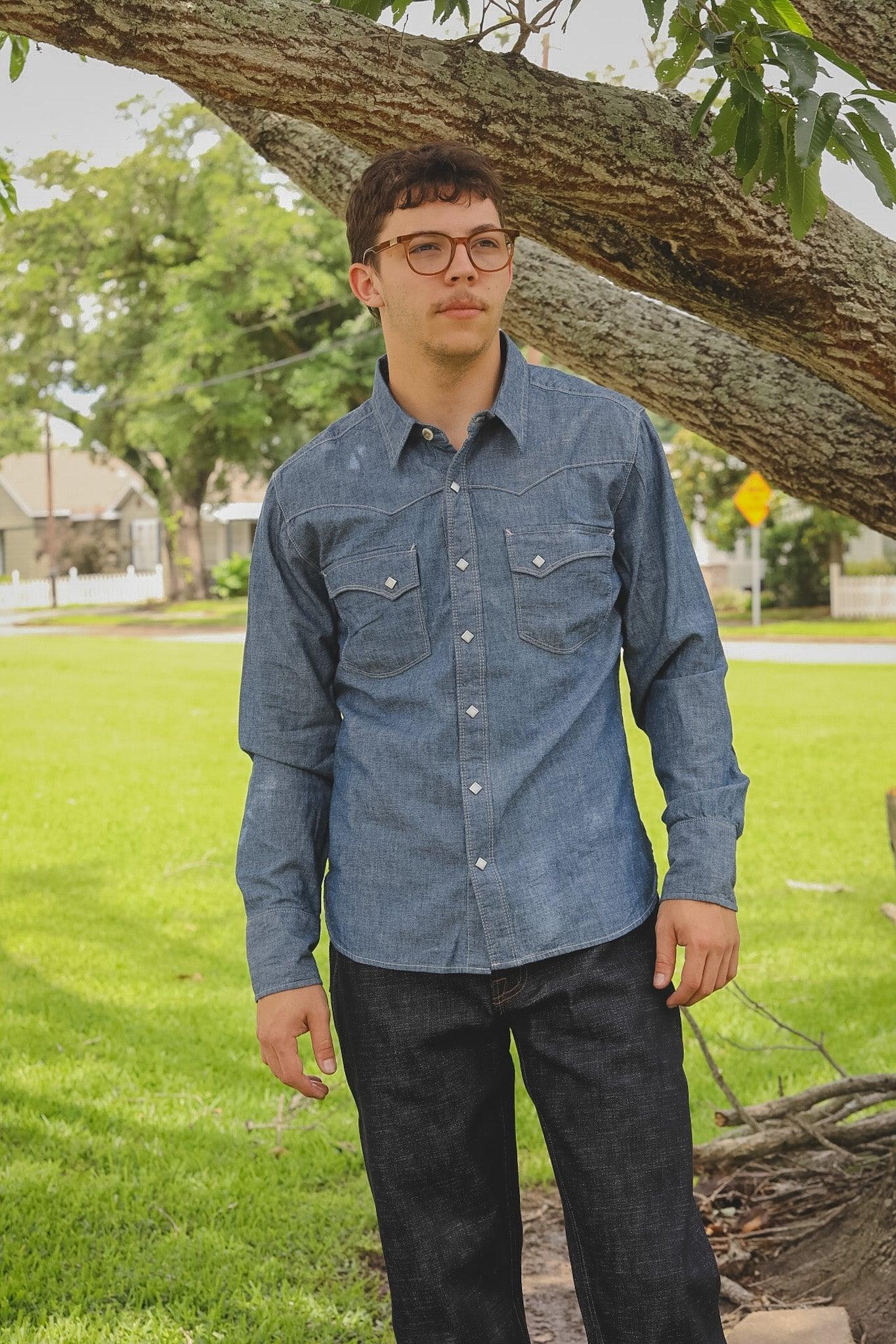 Calico Chambray- Dusty Blue