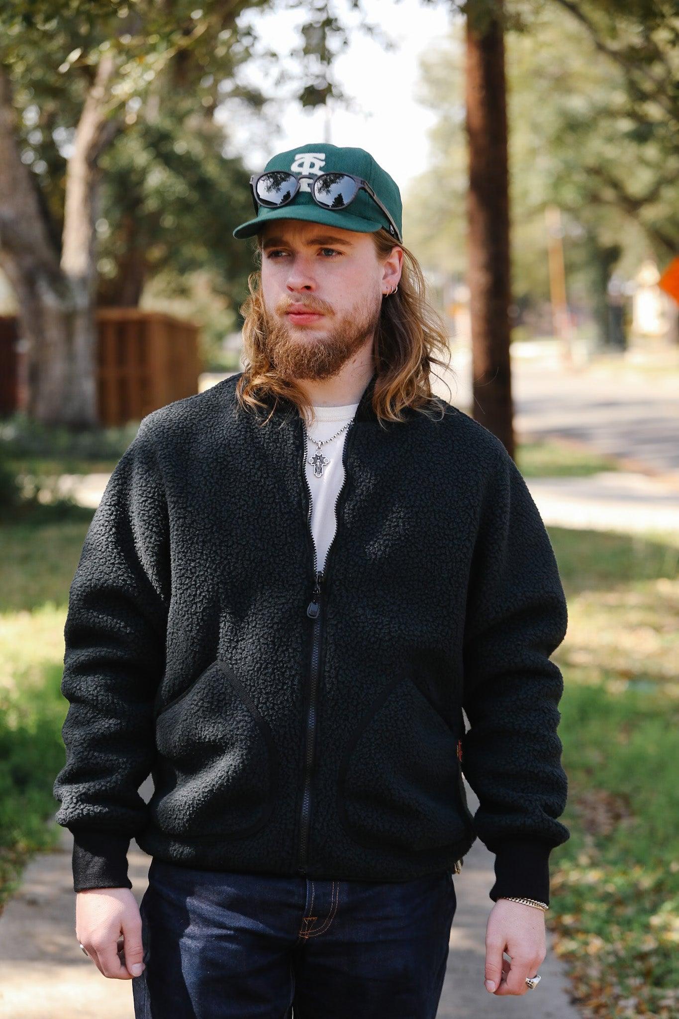 IHJ-157-BLK Iron Heart Reversible Fleece Jacket - Black