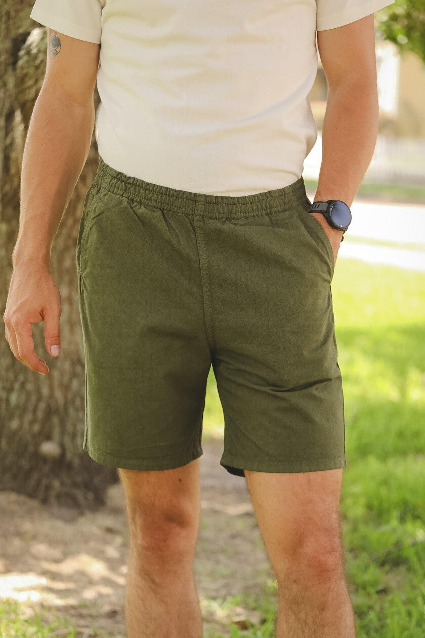 IH-729-OLV Iron Heart Cotton Easy Shorts - Olive