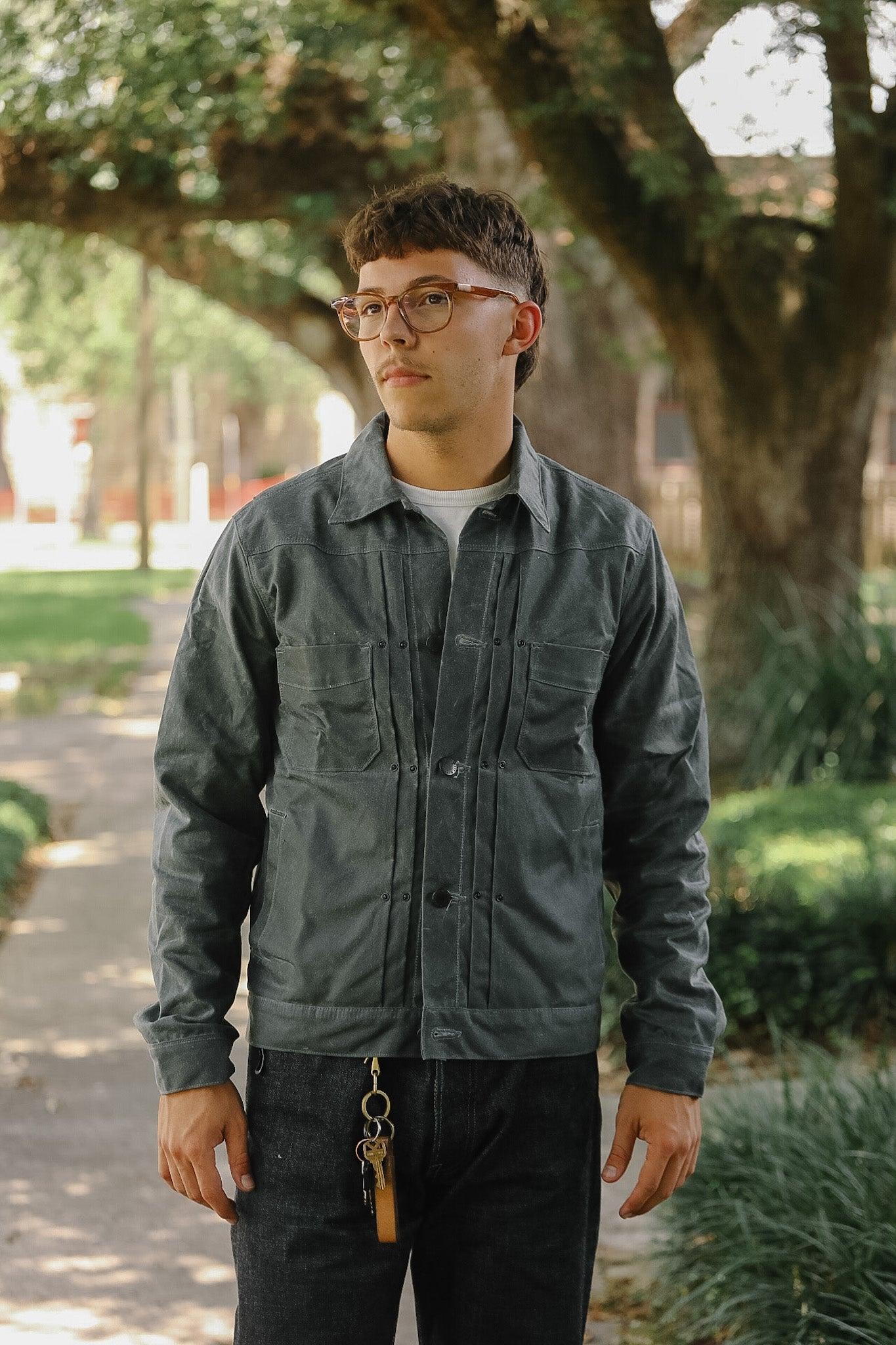 RJ-1 Riders Jacket Waxed Canvas- Charcoal