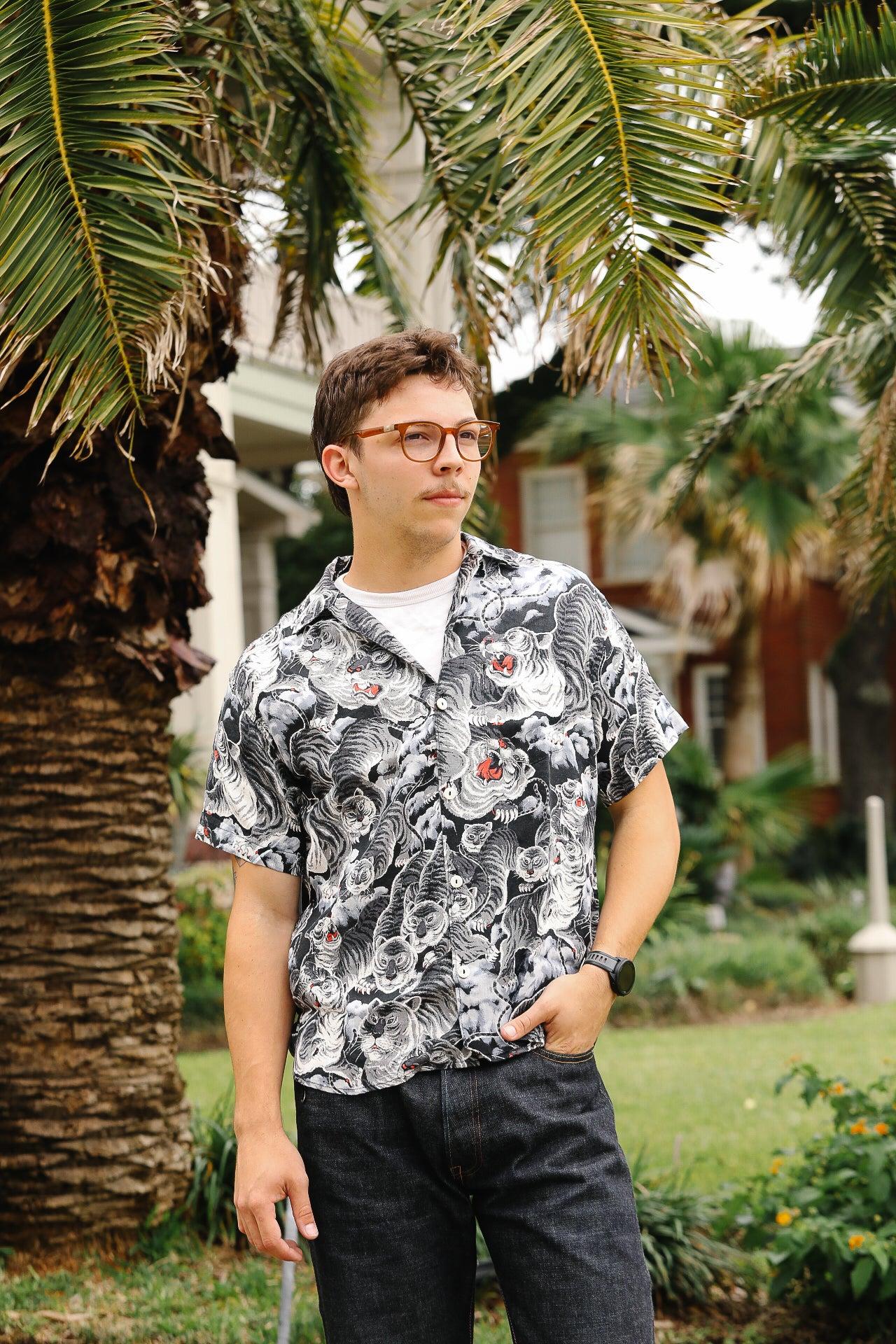Tiger Hawaiian Shirt - Black