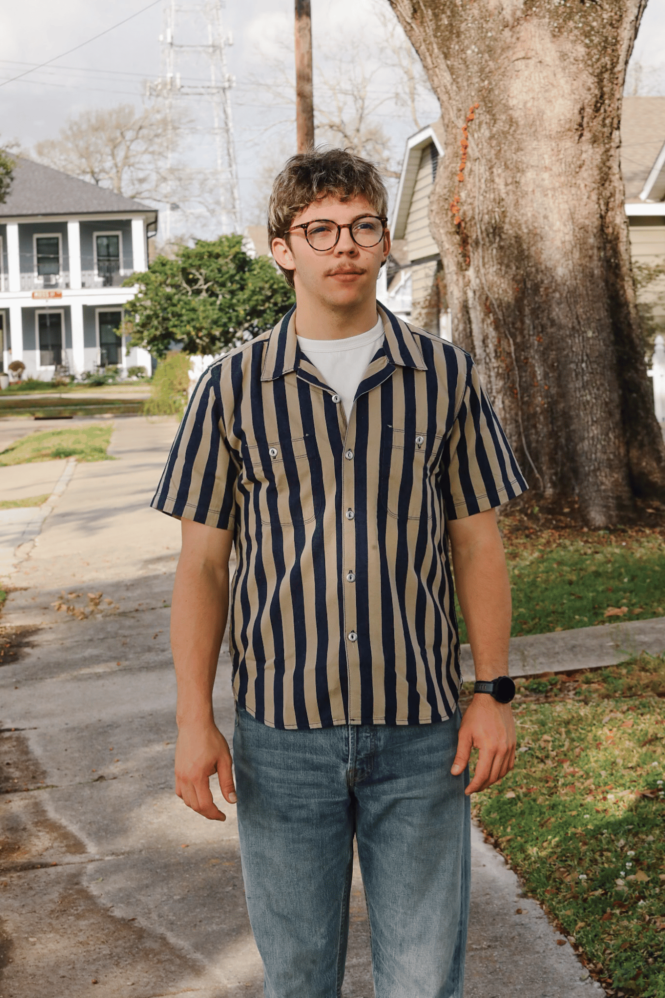 Dayton Custom Stripe- Indigo Wide Stripe