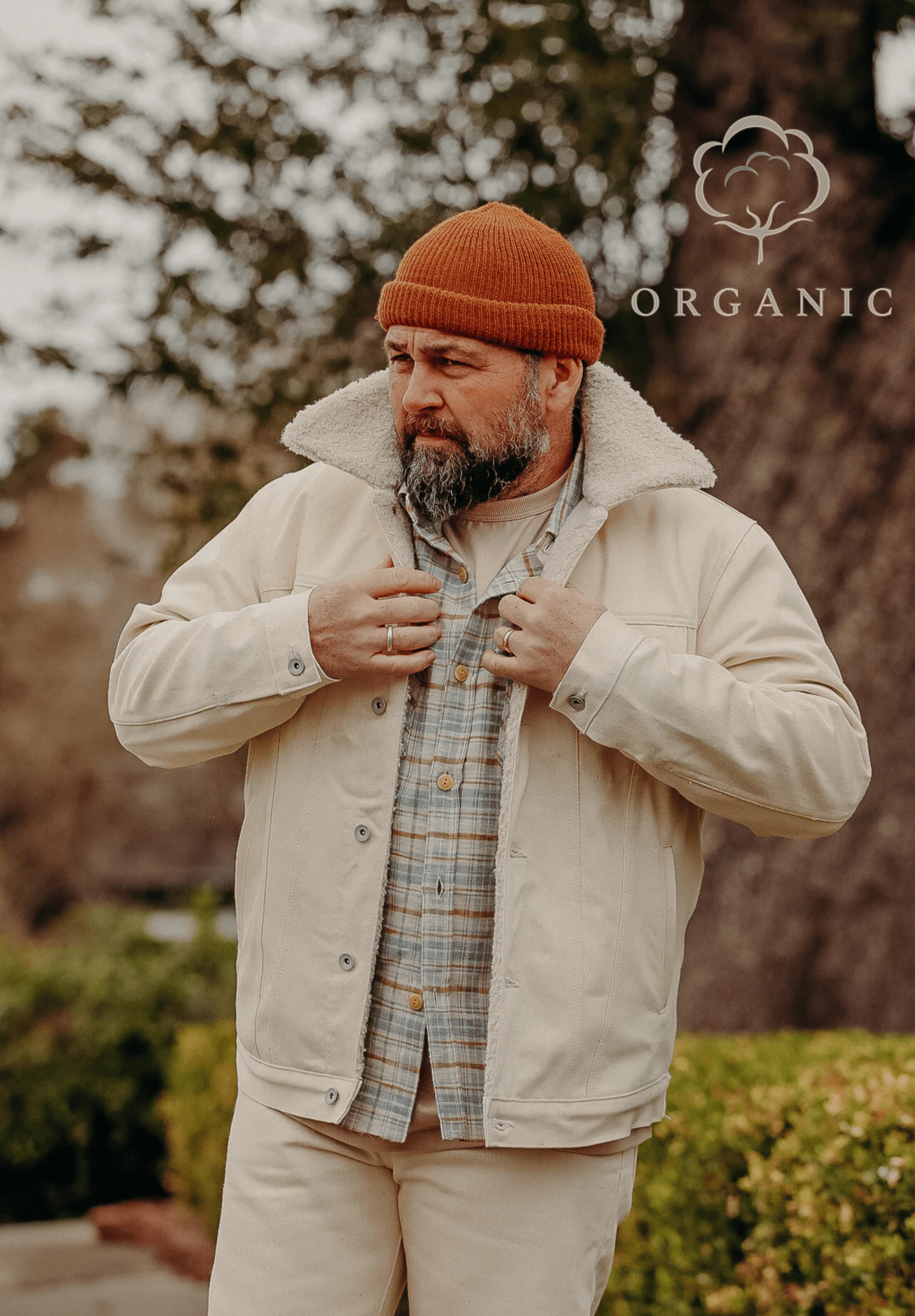 Sherpa Lined Type III- Organic Ecru Denim