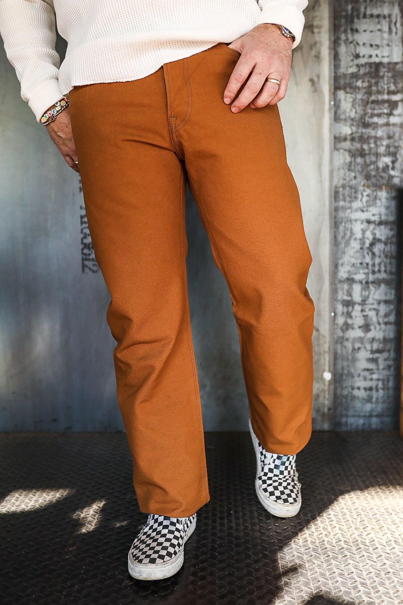 17oz Duck Slim Straight Cut Jeans - Brown IH-666D