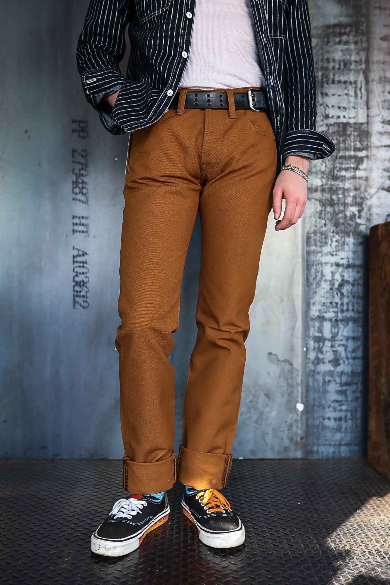 17oz Duck Slim Tapered Cut Jeans - Brown IH-777D