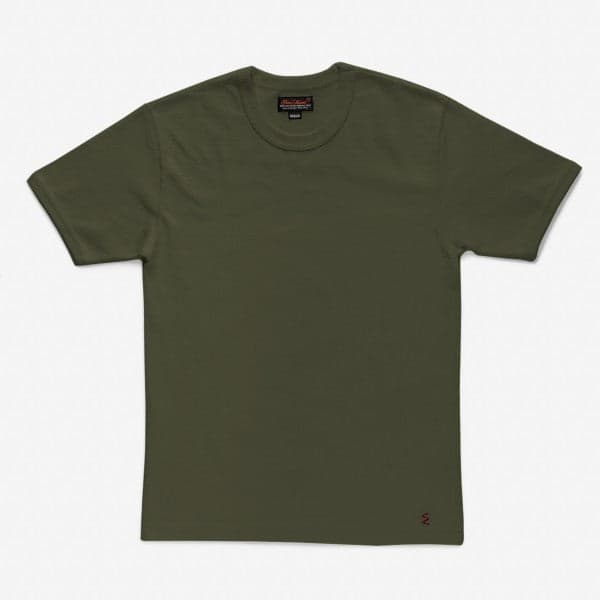 IHT-1600-OLV Iron Heart 11oz Cotton Knit Crew Neck T-Shirt - Olive