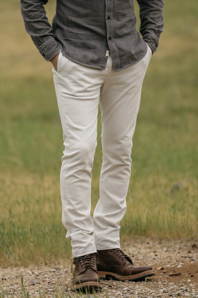 The Axe Slim Denit® Chino - Heather White