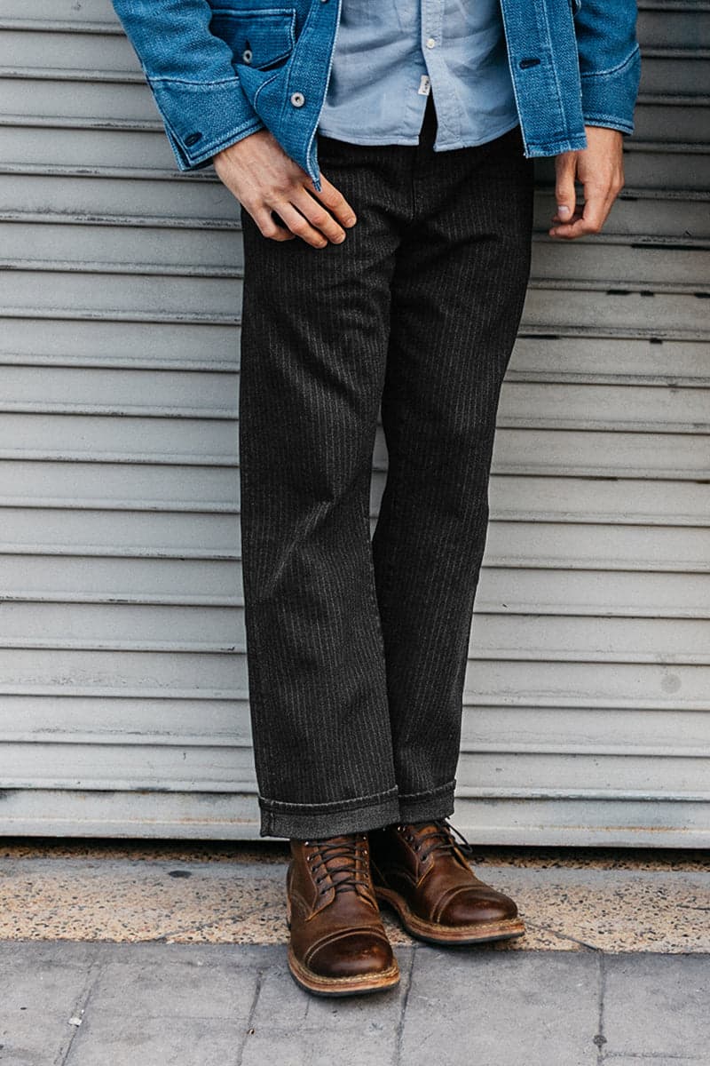 The Pail Loose Straight - Indigo Stripe Overdye Tracy 14oz Selvedge