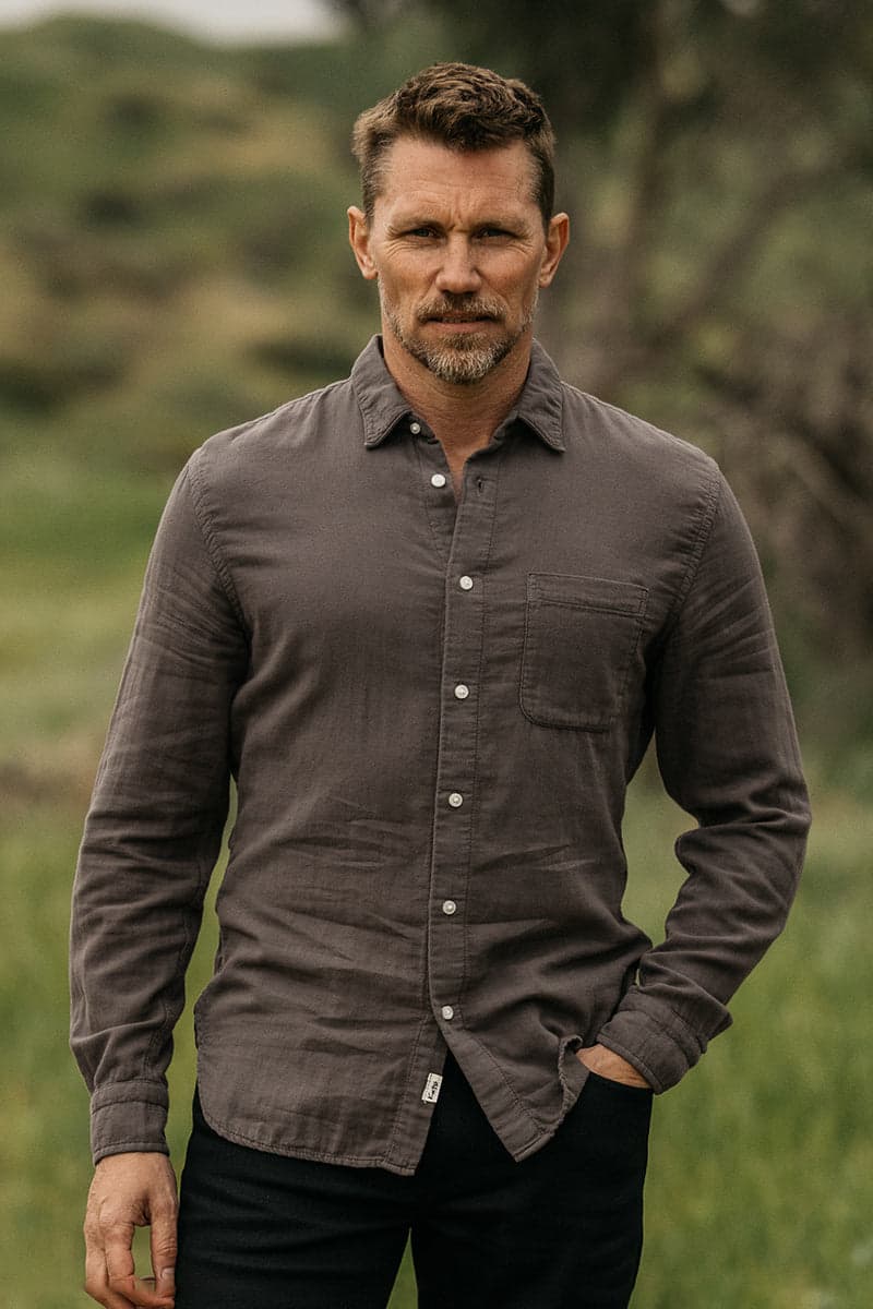 The Ripper Double Gauze Organic Cotton Shirt - Charcoal