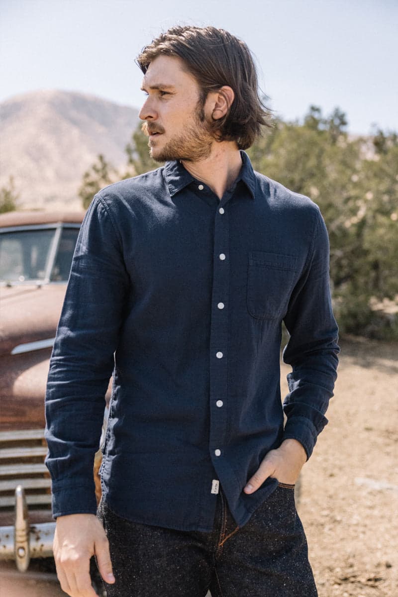 The Ripper Double Gauze Organic Cotton Shirt - Navy