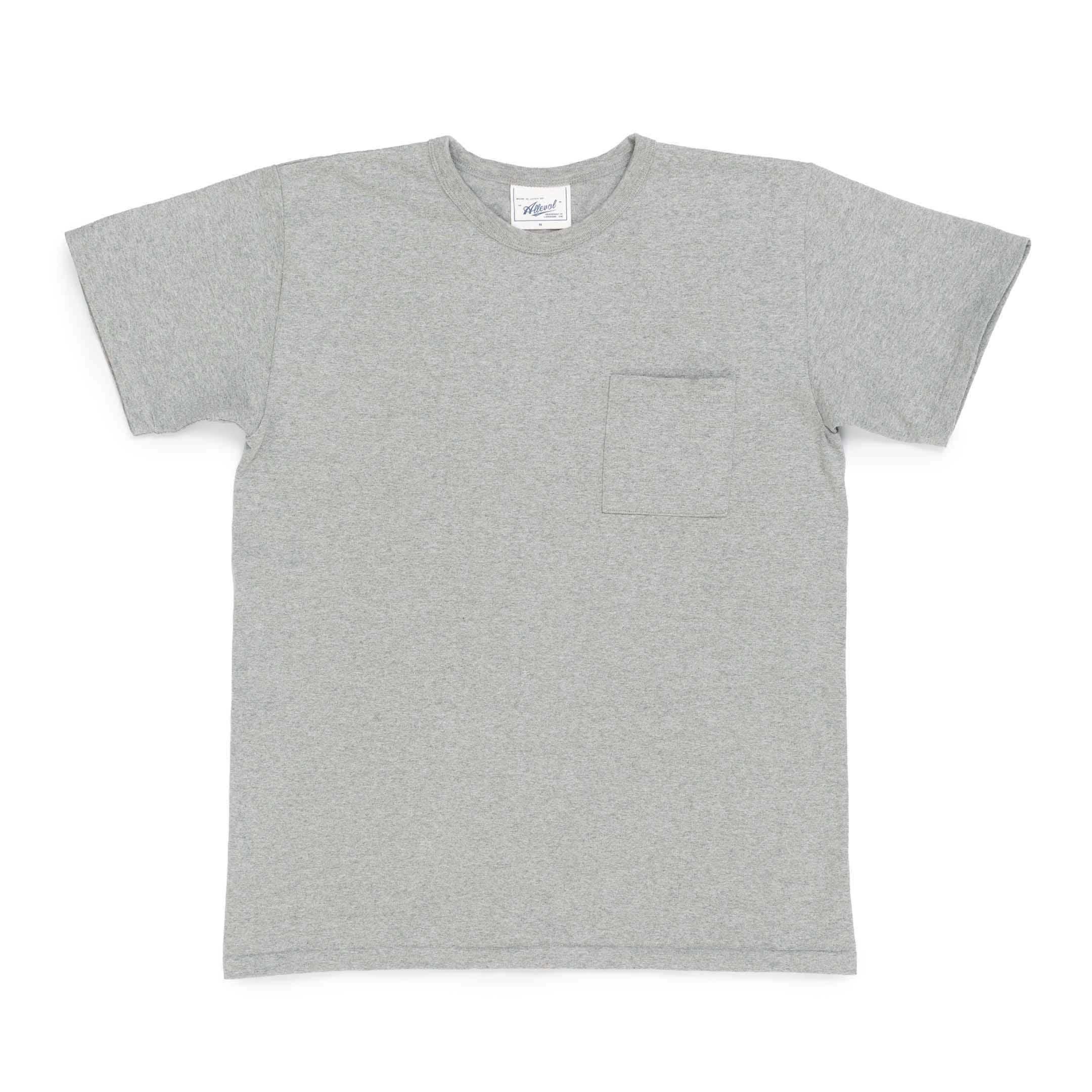 Heavy Duty Crew Neck Square Pocket T-shirt Grey