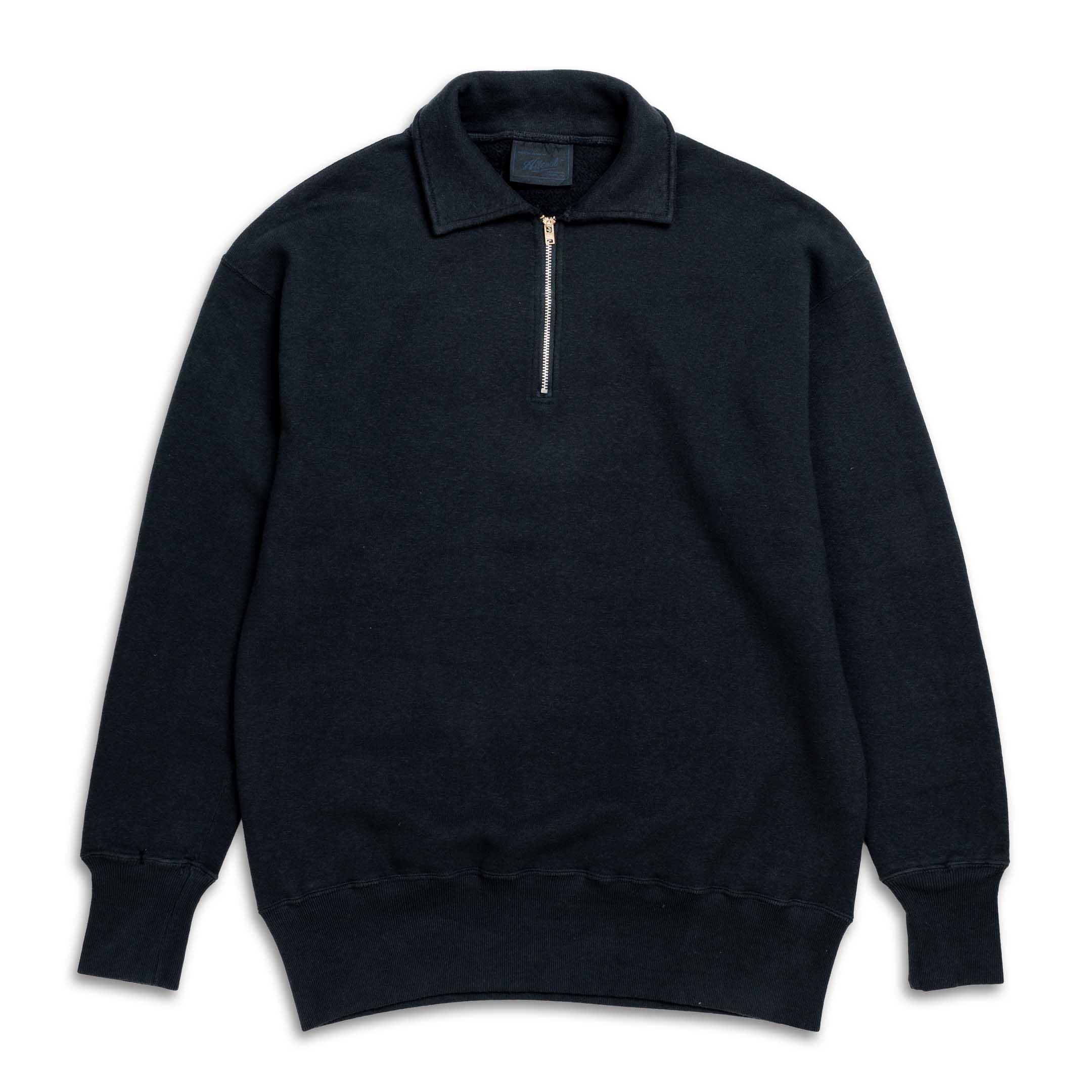 Loopwheel Quarter Zip Sweatshirt Black