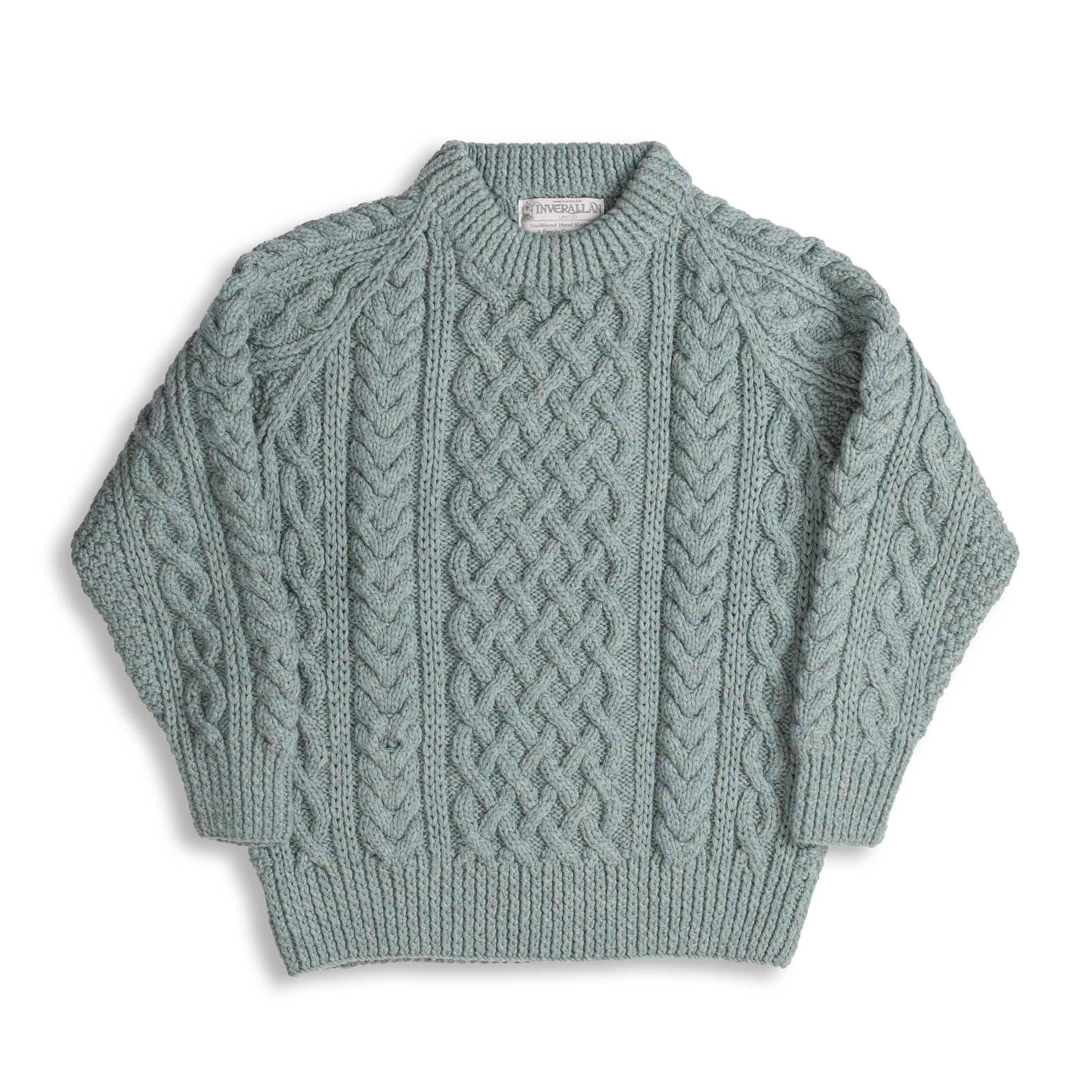 1A Country Meetings Crew Neck Sweater Merino Lambswool Topaz