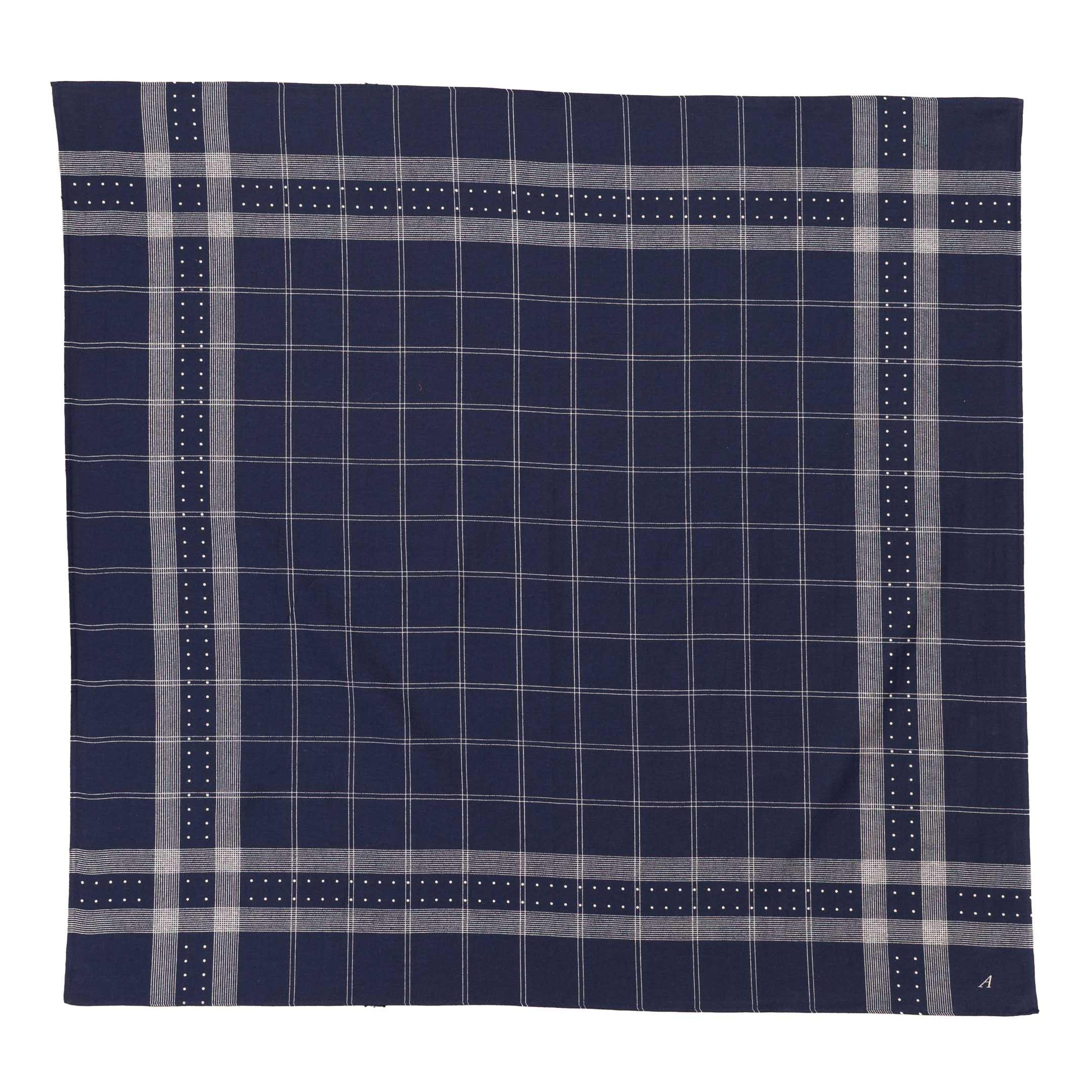 Satin Scarf Stripe Dot Navy