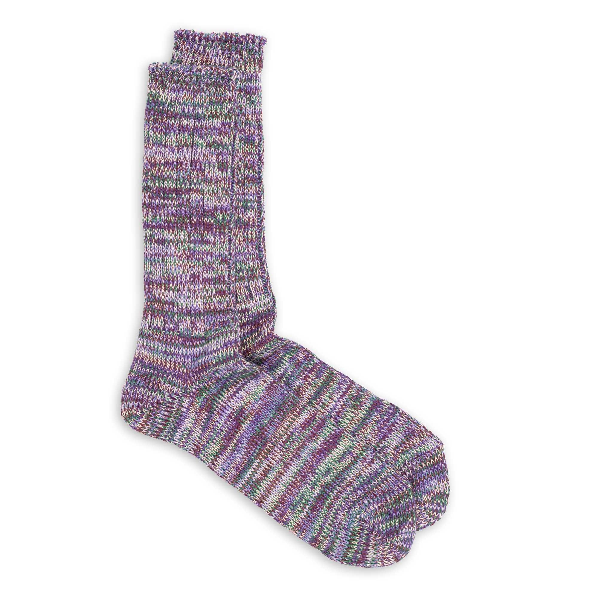 5 Colour Mix Crew Sock Purple