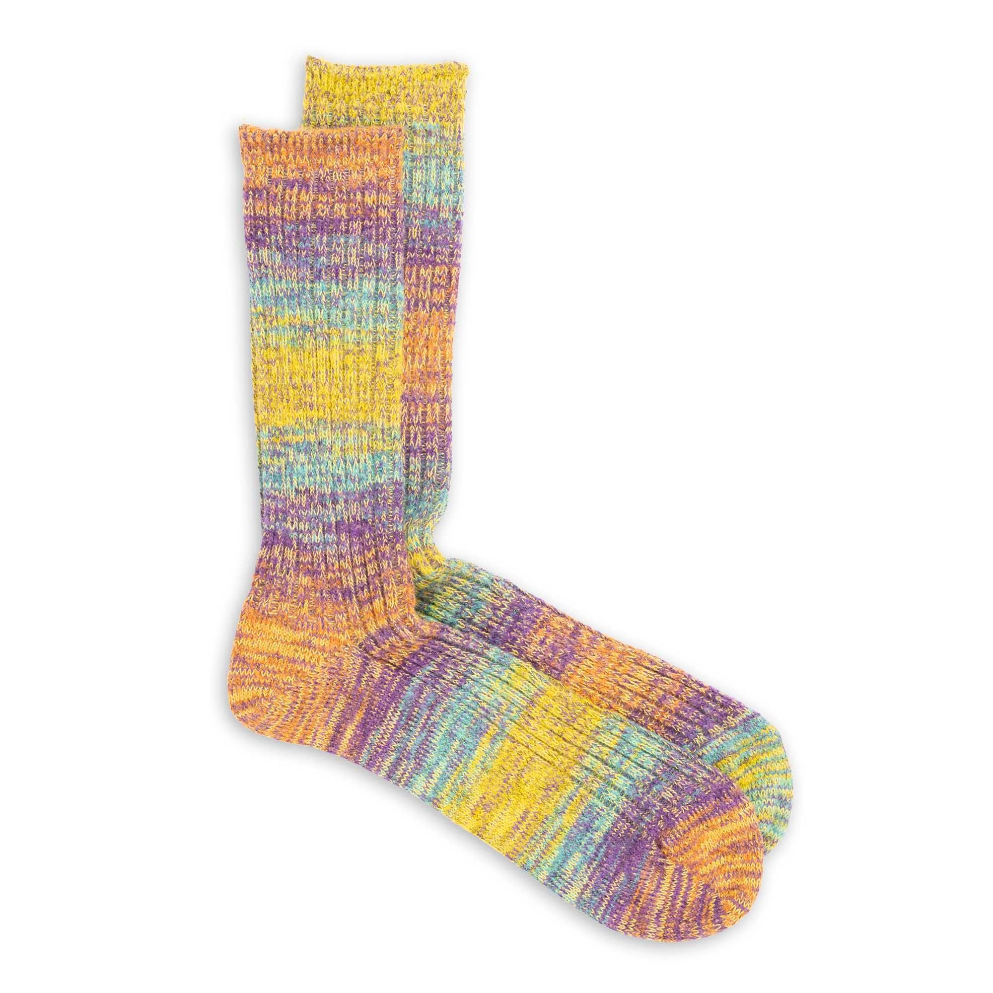Splash Pattern Crew Sock Purple