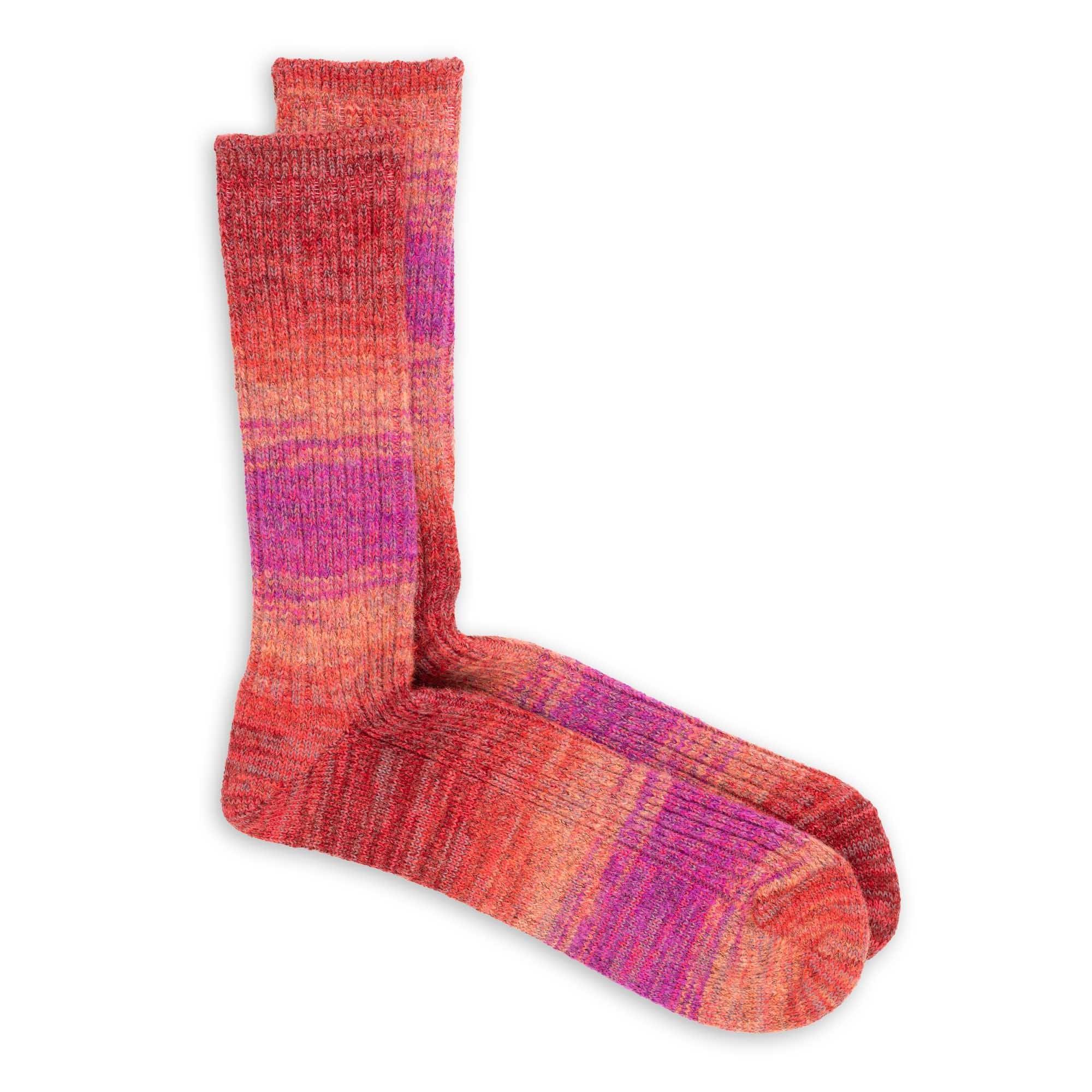 Splash Pattern Crew Sock Red
