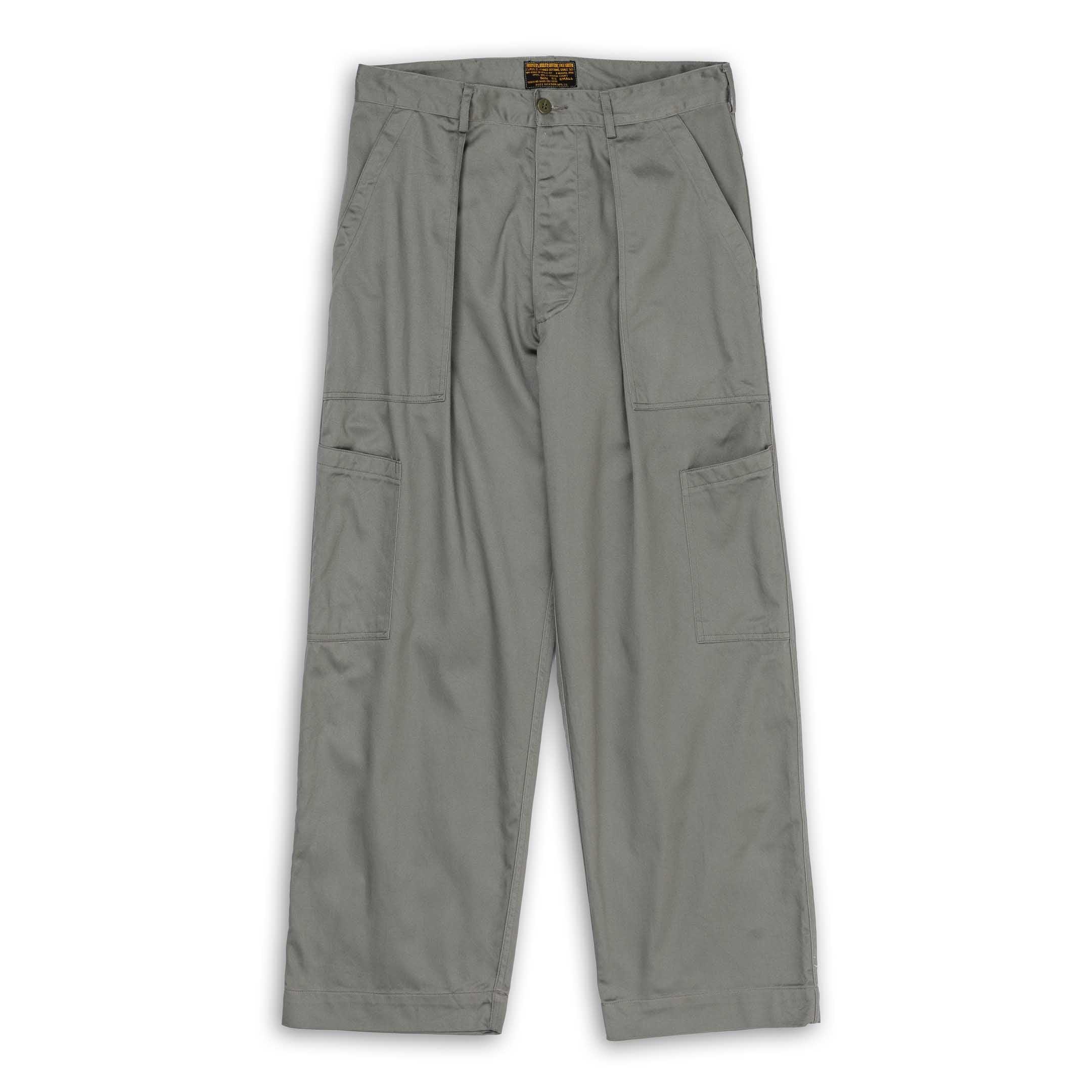 Trousers, Utility, Cotton Sage Green