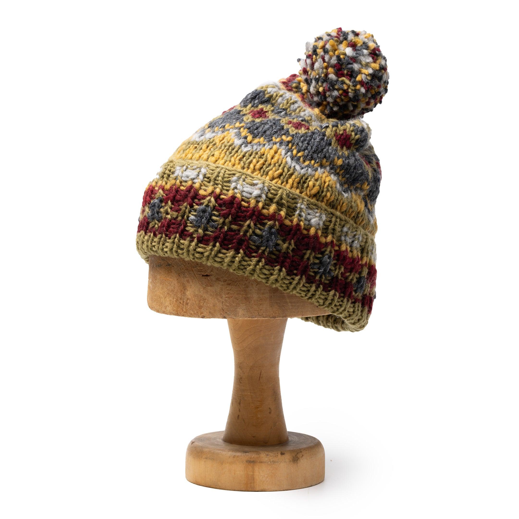 Double Cuff Cap Fair Isle #3 Dark Alfalfa