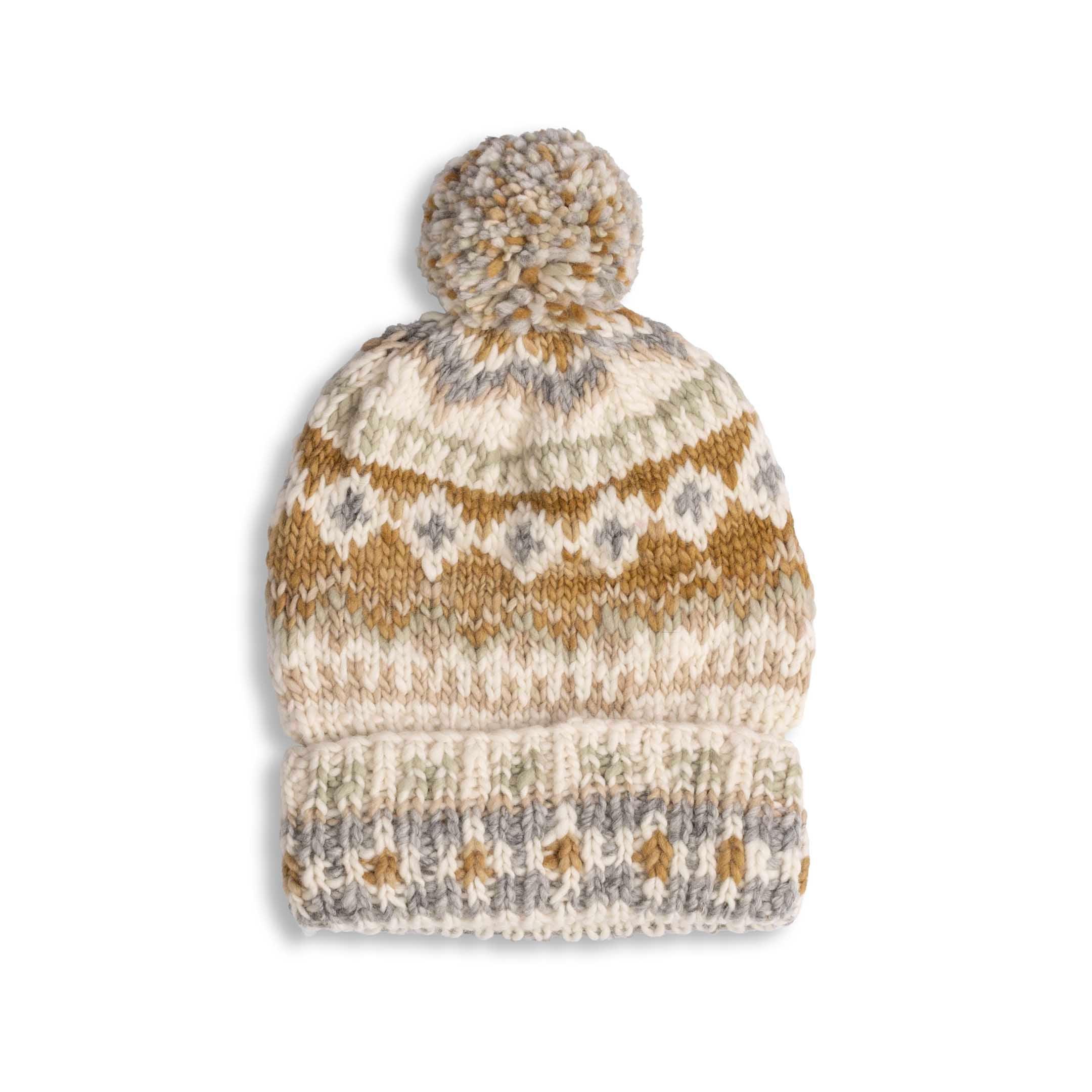 Double Cuff Cap Fair Isle #3 Ivory #6
