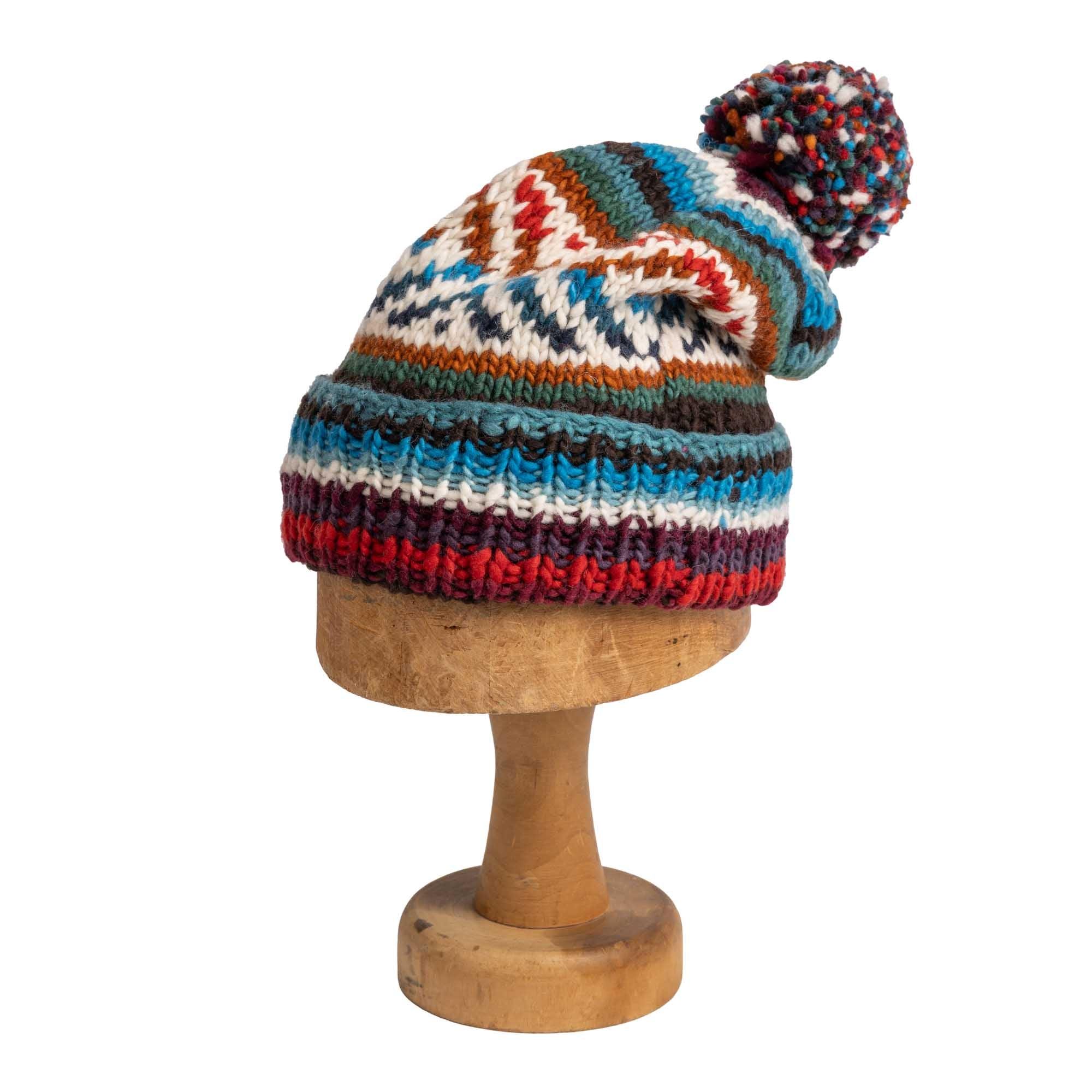 Double Cuff Cap Rombos Stripe #2 Chocolate
