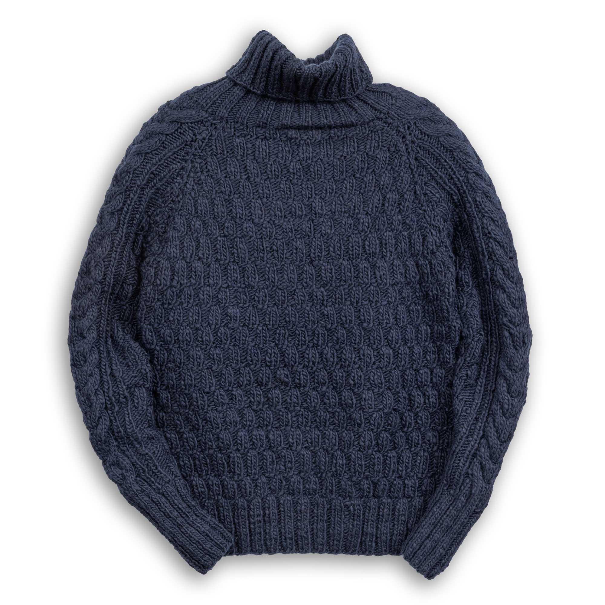 Fisherman Turtleneck Pullover Dark Navy