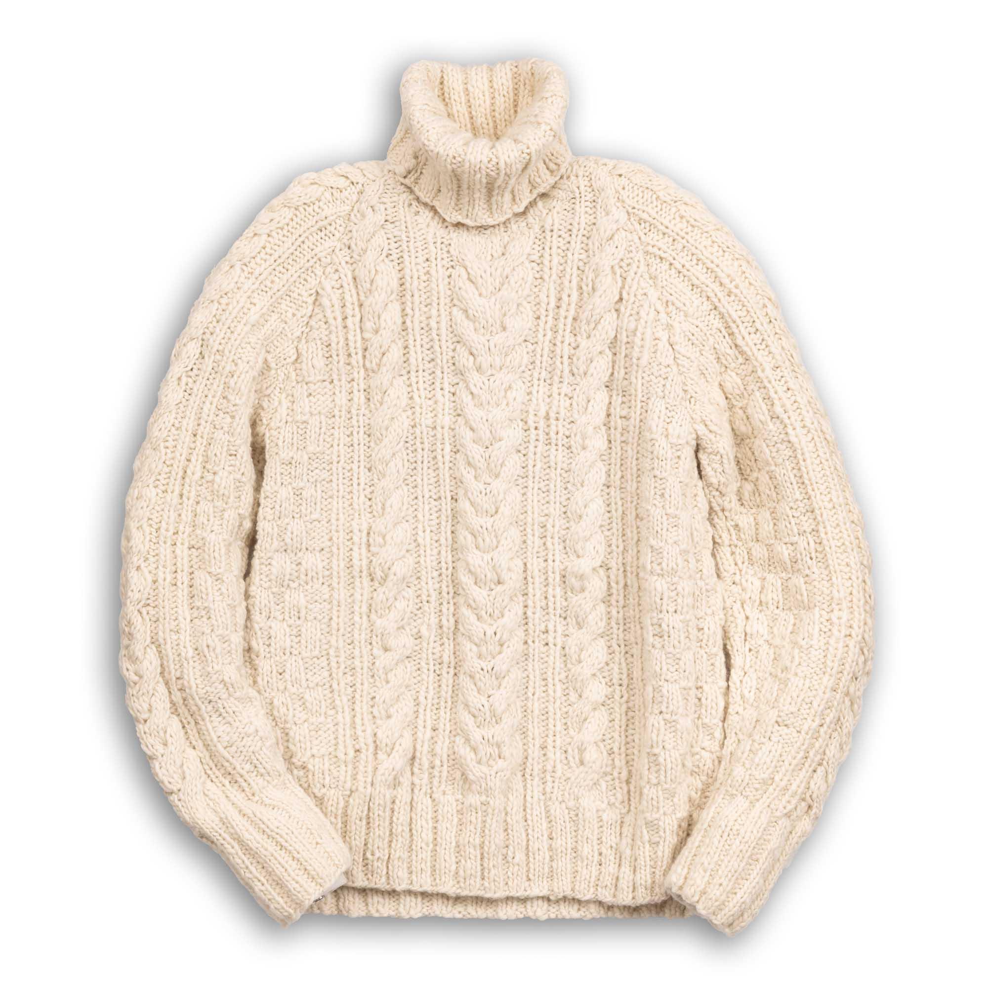 Fisherman Turtleneck Pullover Ivory