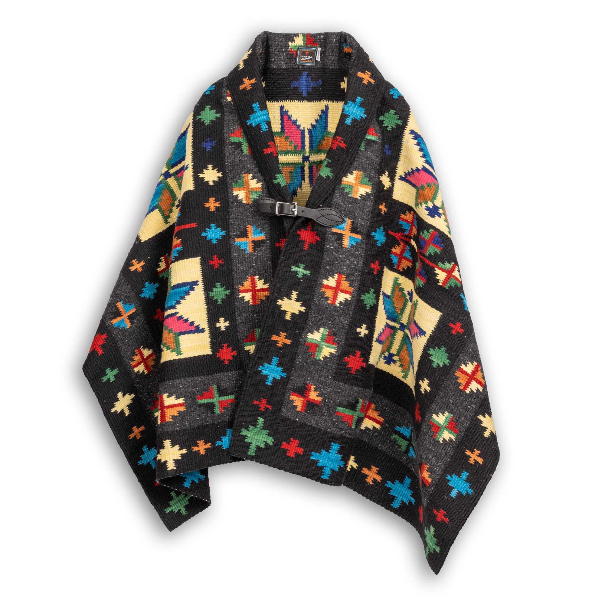Merino Wool Blanket Poncho Estrella Amarillo