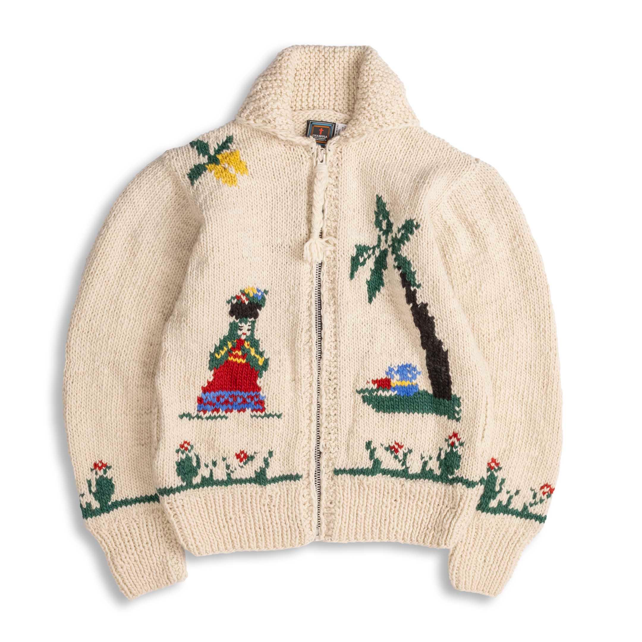 Souvenir Paisaje Zipper Cardigan Ivory