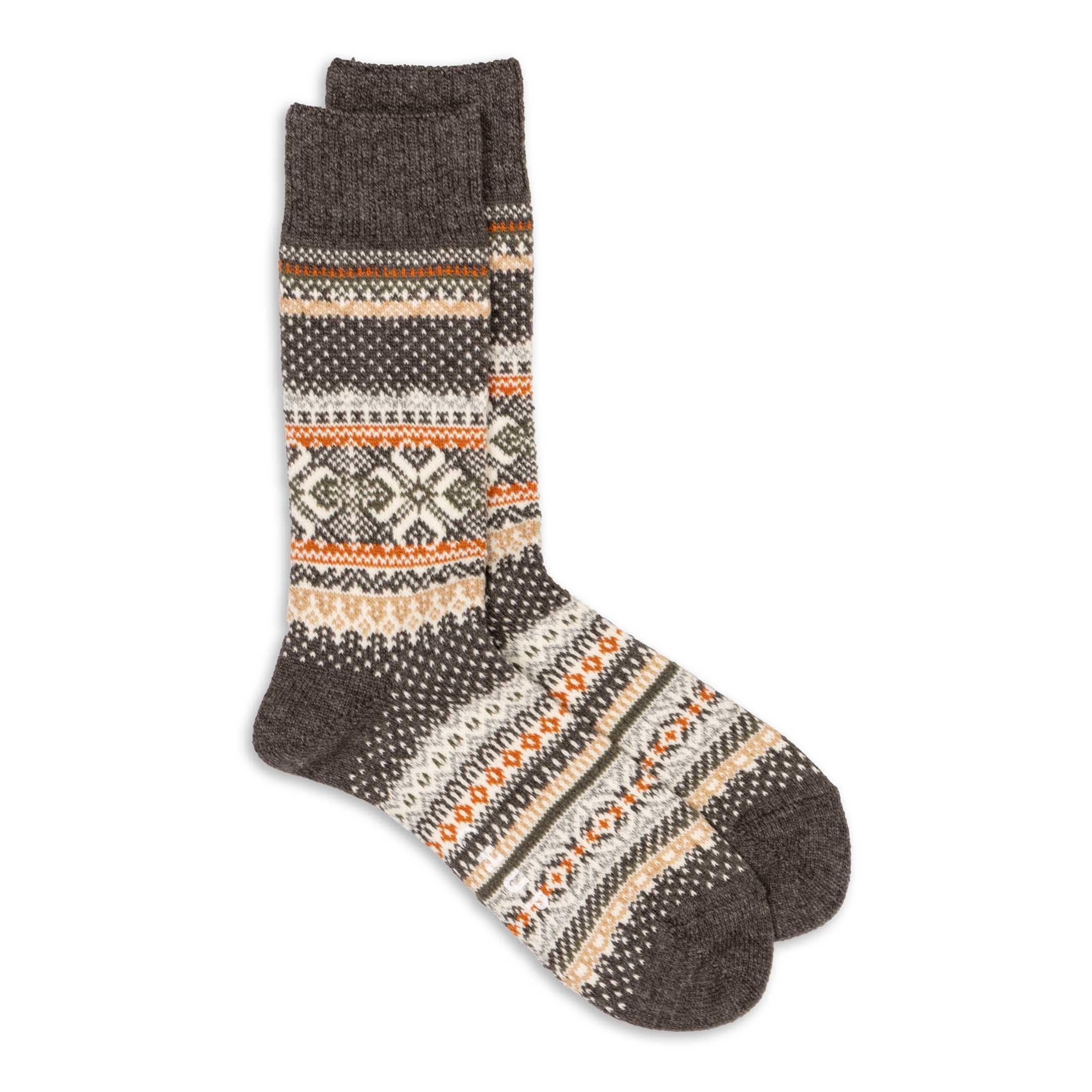 Hansker Crew Socks Brown Mix