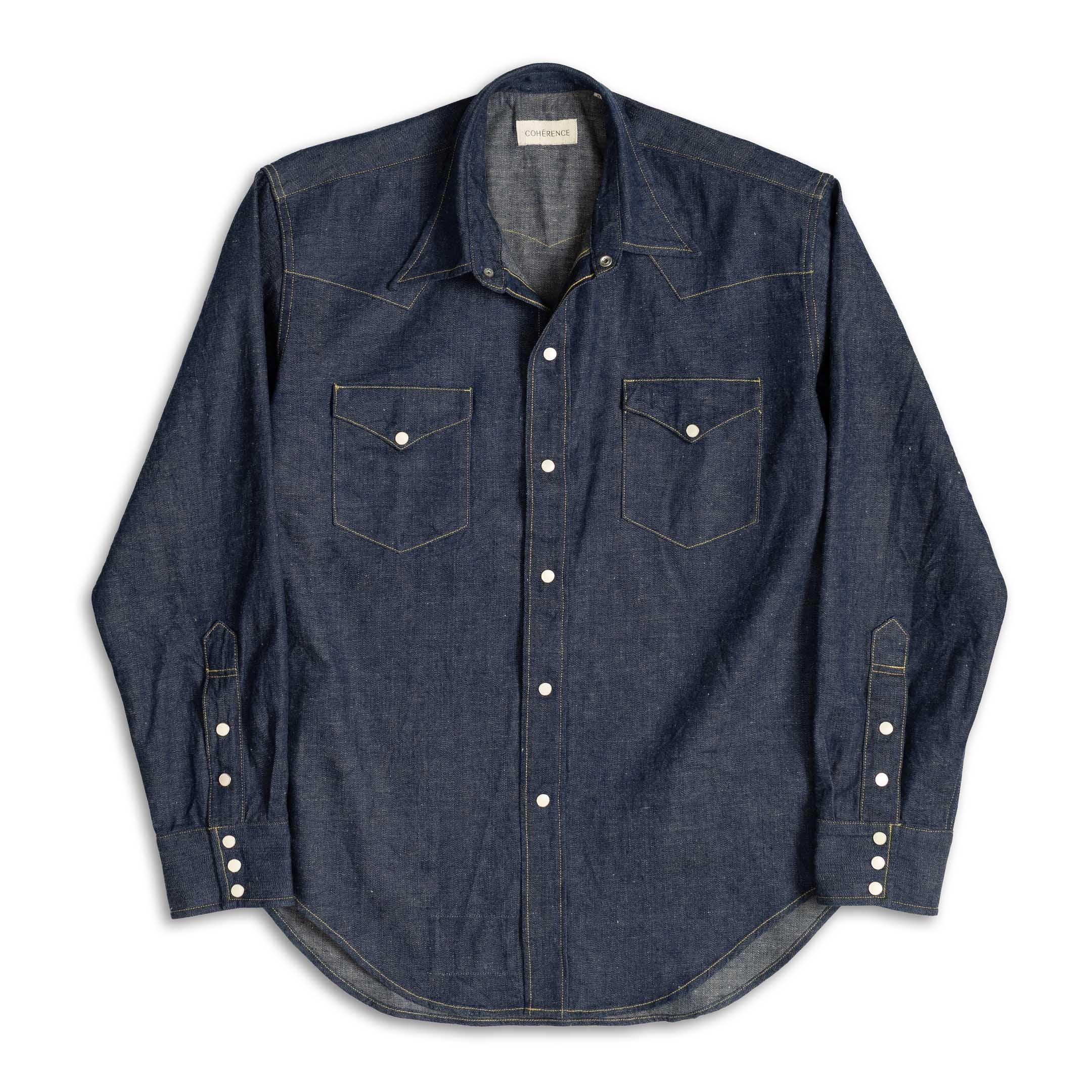 Coherence Abiquiu Western Shirt 10 oz Logger Selvedge Denim Indigo