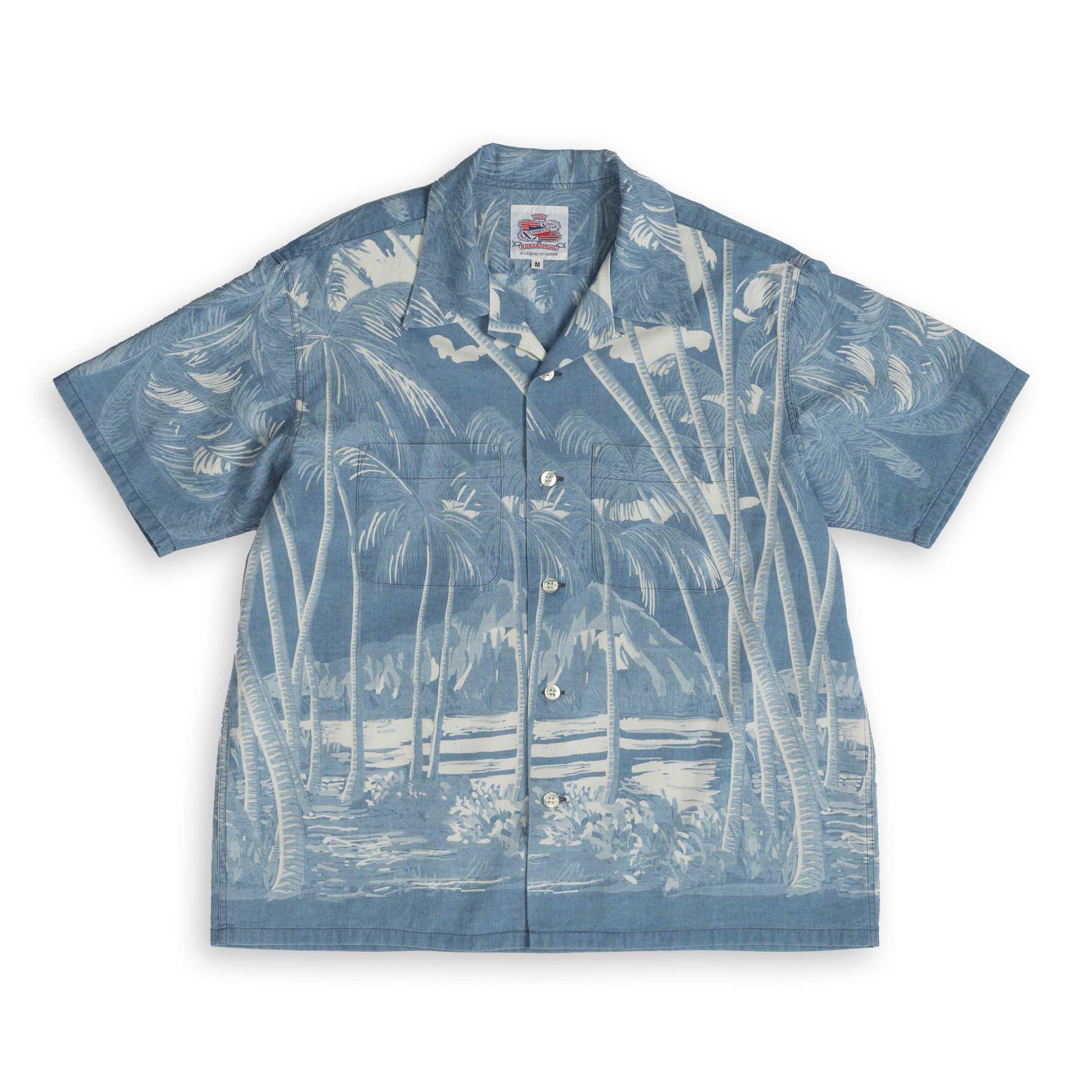S/S Coconuts Palms & Diamonds Blue