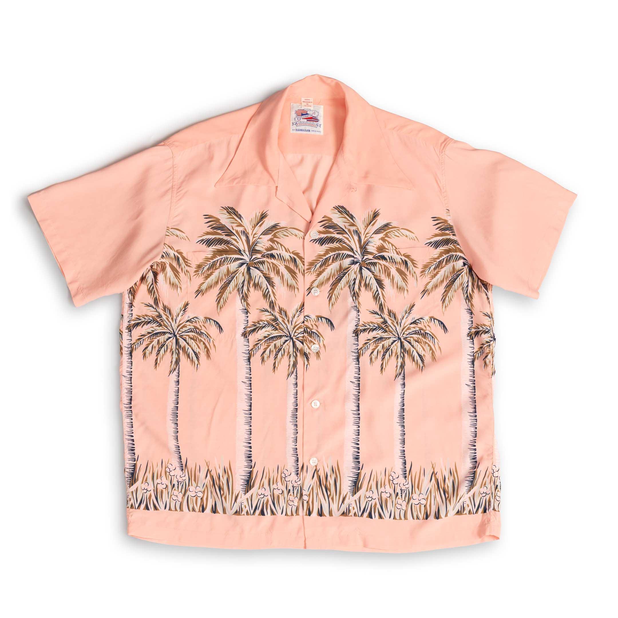 S/S Palm Tree Hawaiian Shirt Pink